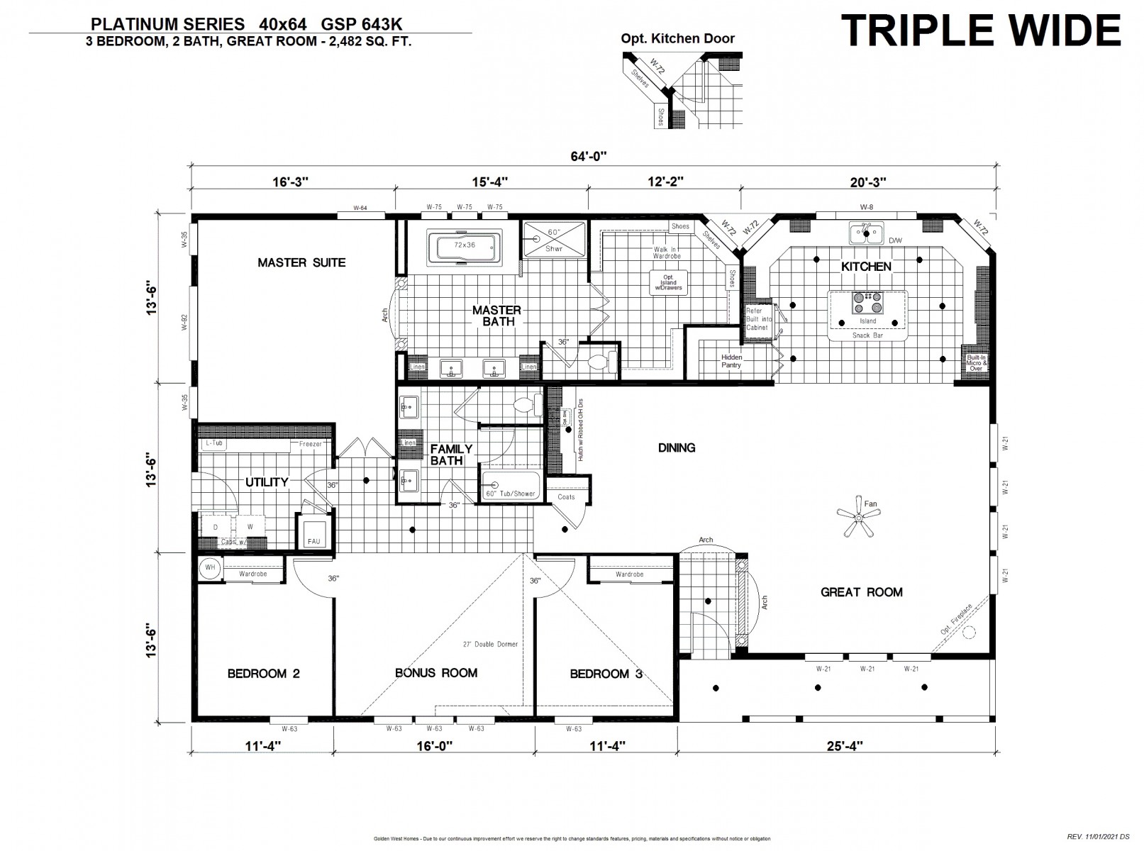 Homes Direct Modular Homes - Model GSP643K - Floorplan