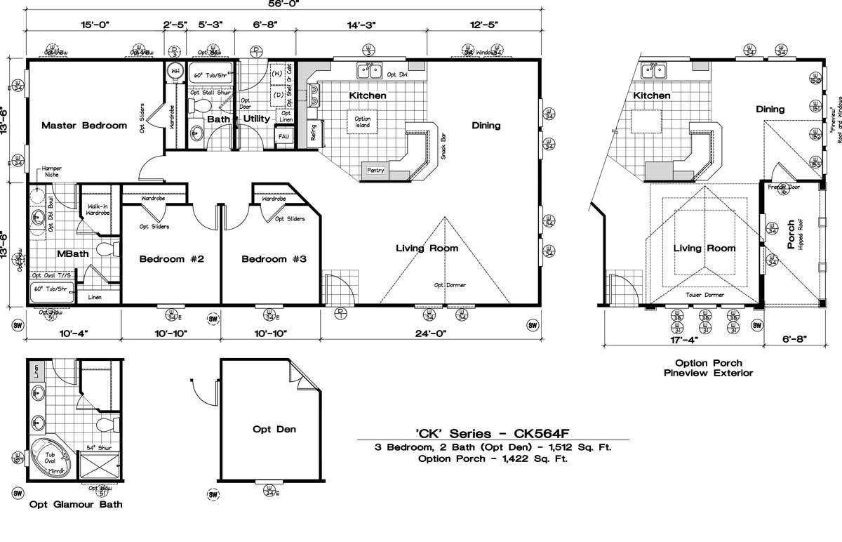Homes Direct Modular Homes - Model CK564F - Floorplan