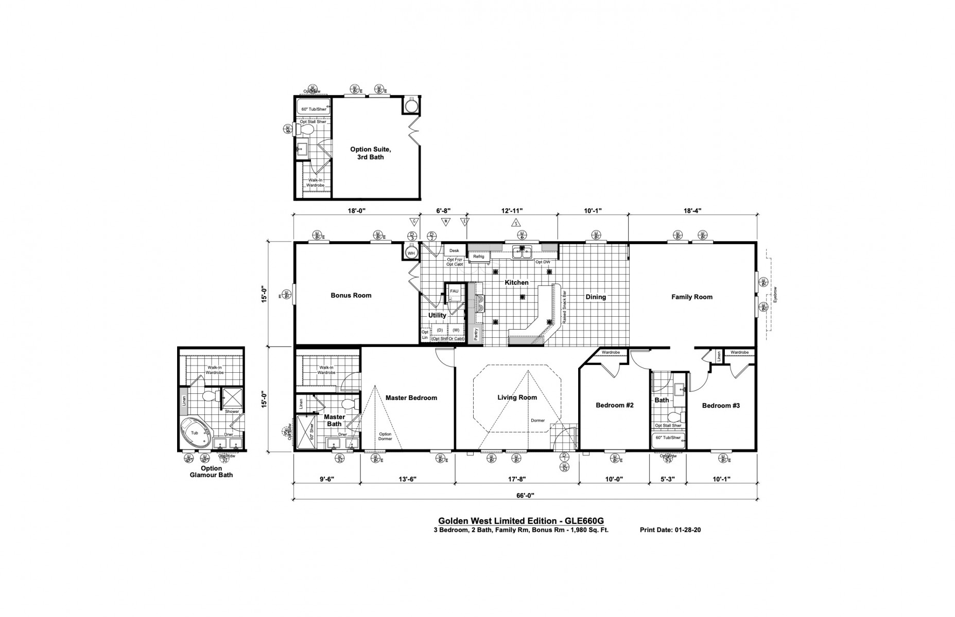 Homes Direct Modular Homes - Model GLE660G - Floorplan