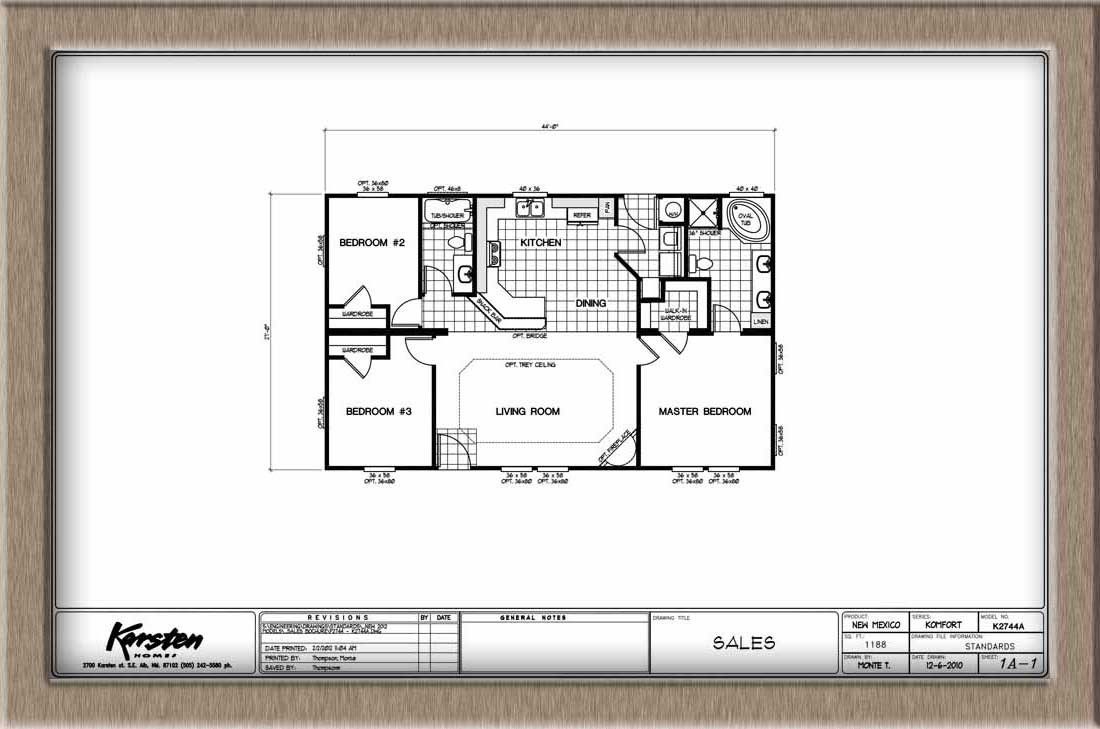 Homes Direct Modular Homes - Model K2744A - Floorplan