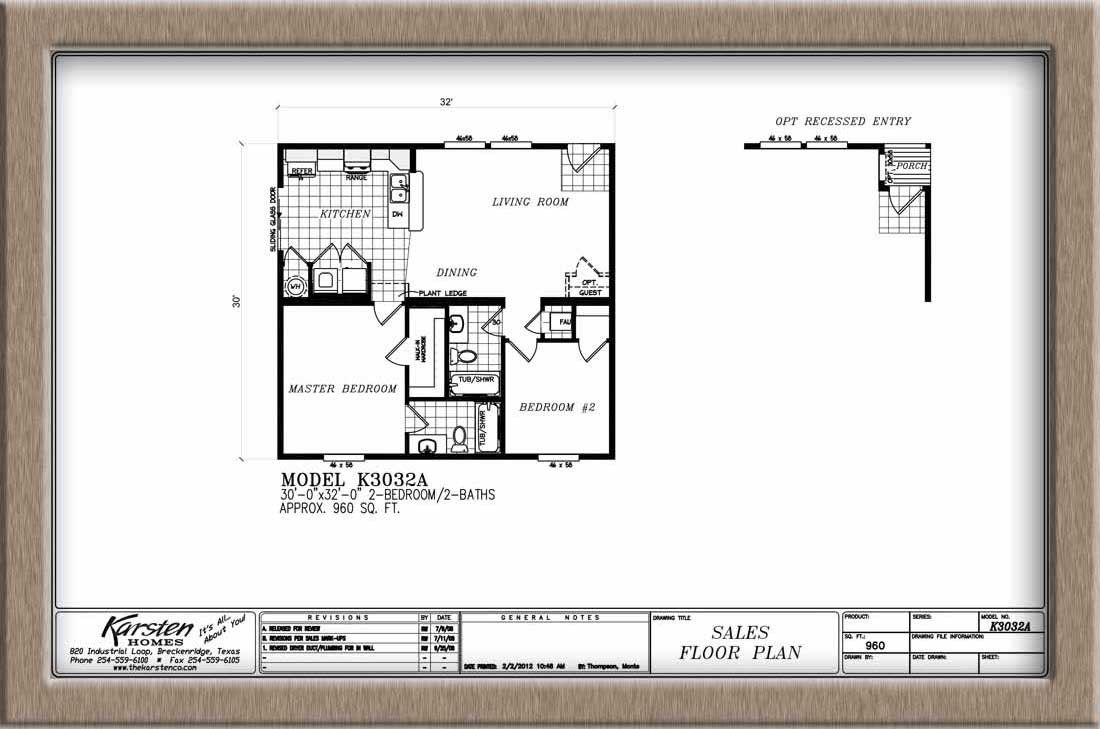 Homes Direct Modular Homes - Model K3032A - Floorplan