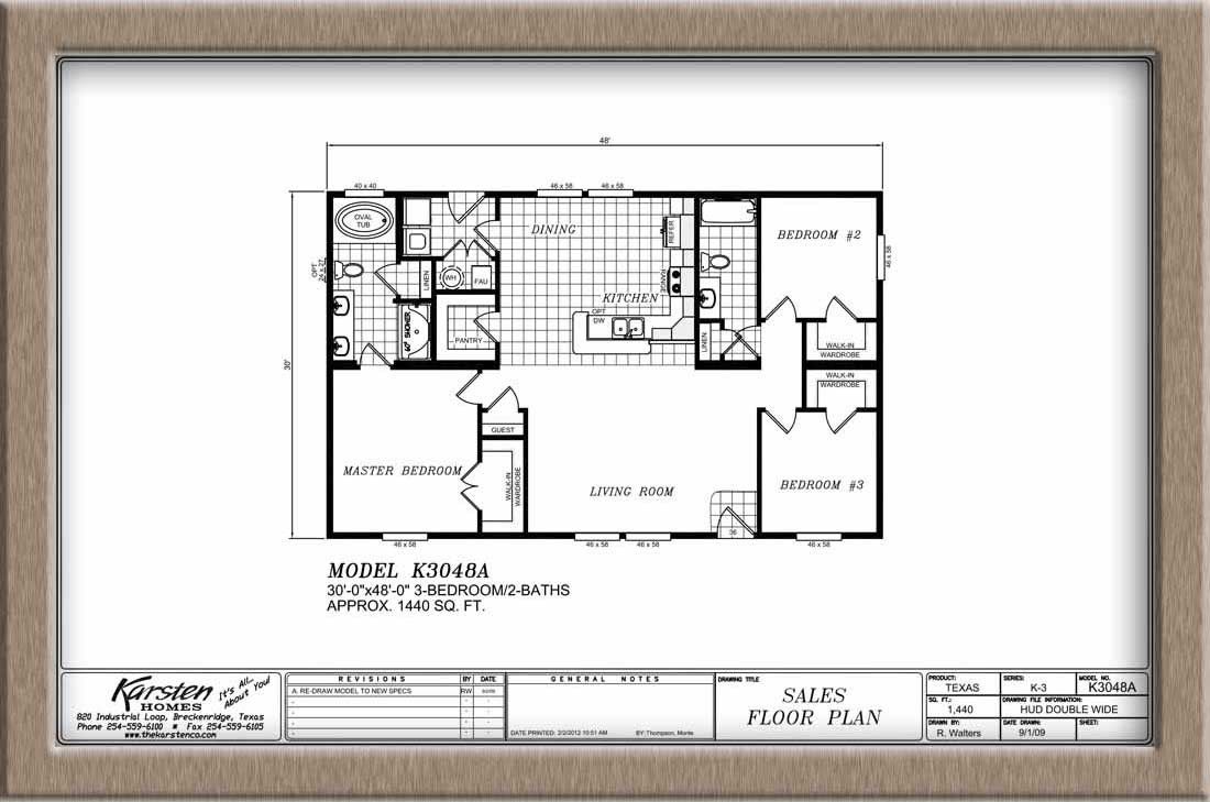 Homes Direct Modular Homes - Model K3048A - Floorplan