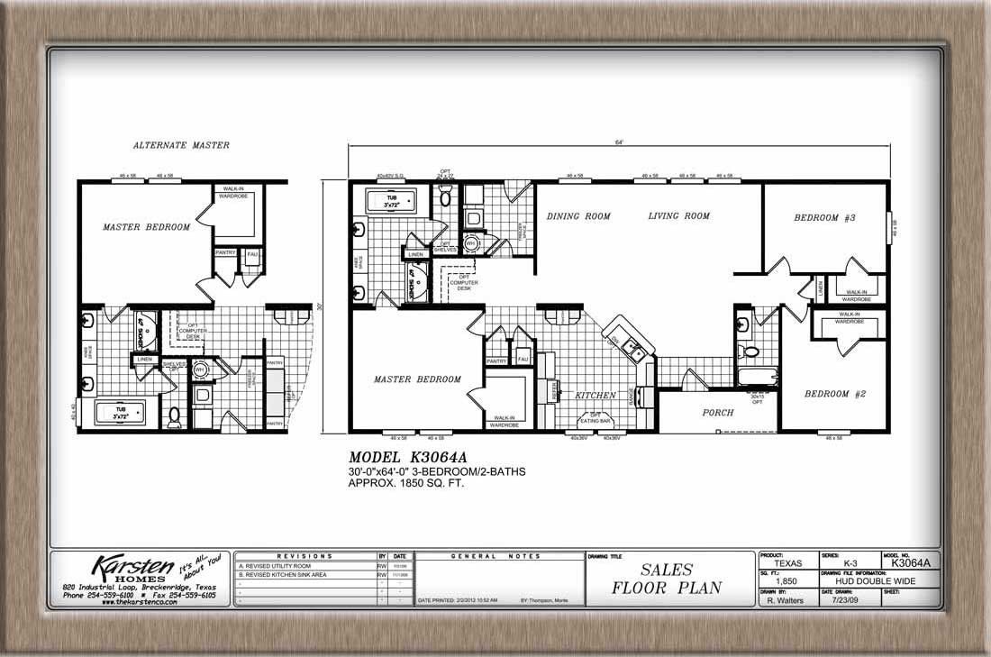 Homes Direct Modular Homes - Model K3064A - Floorplan