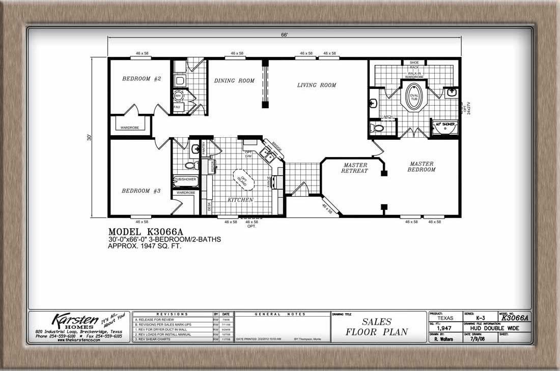 Homes Direct Modular Homes - Model K3066A - Floorplan