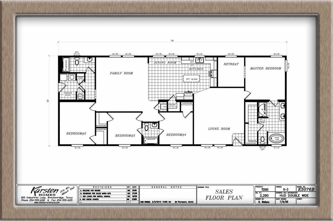 Homes Direct Modular Homes - Model K3076B - Floorplan