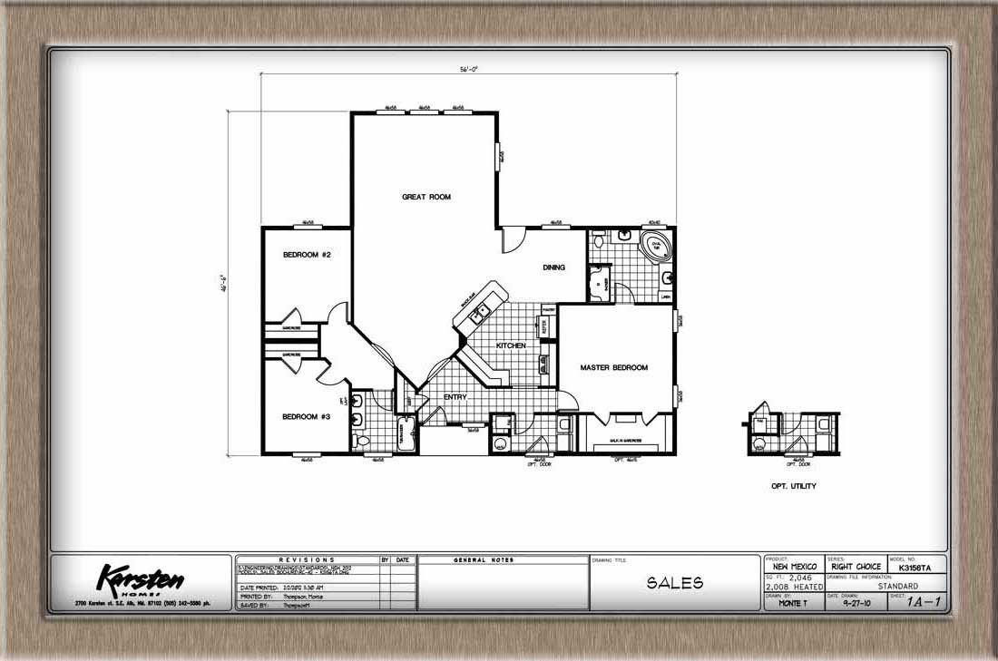 Homes Direct Modular Homes - Model K3156TA - Floorplan