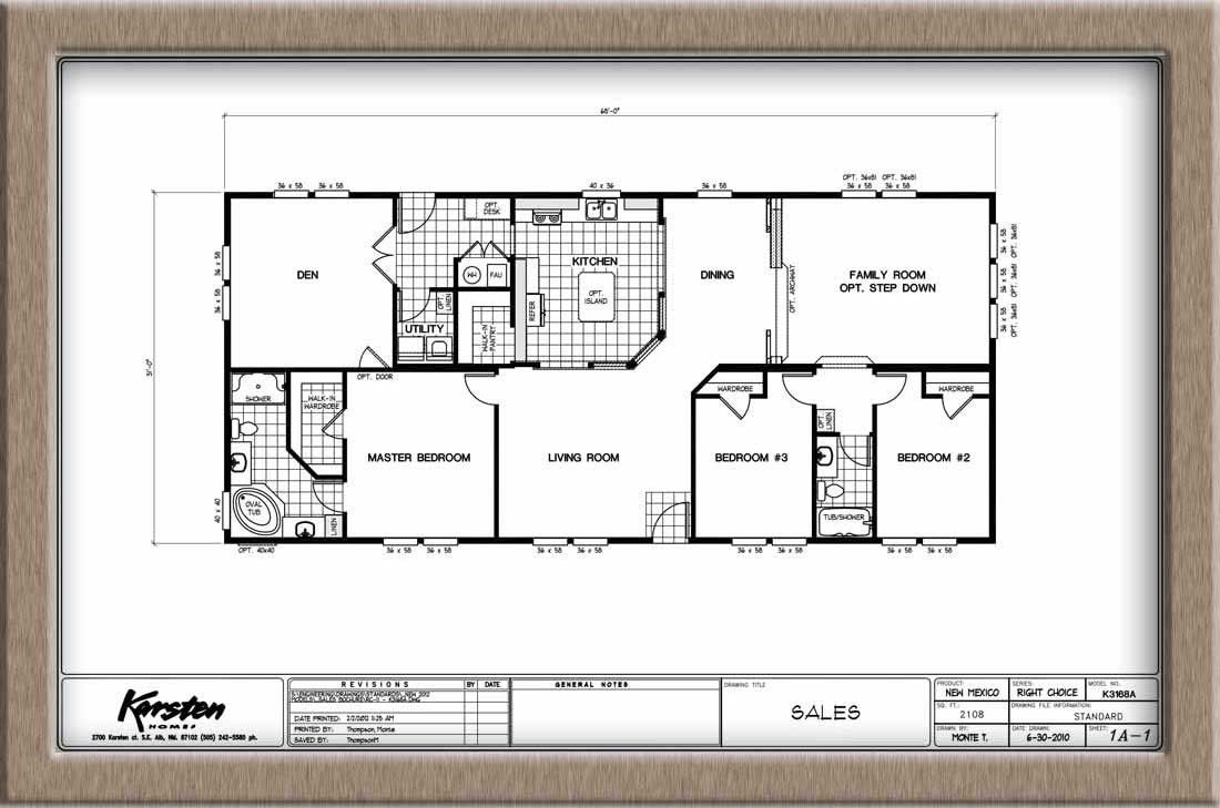 Homes Direct Modular Homes - Model K3168A - Floorplan