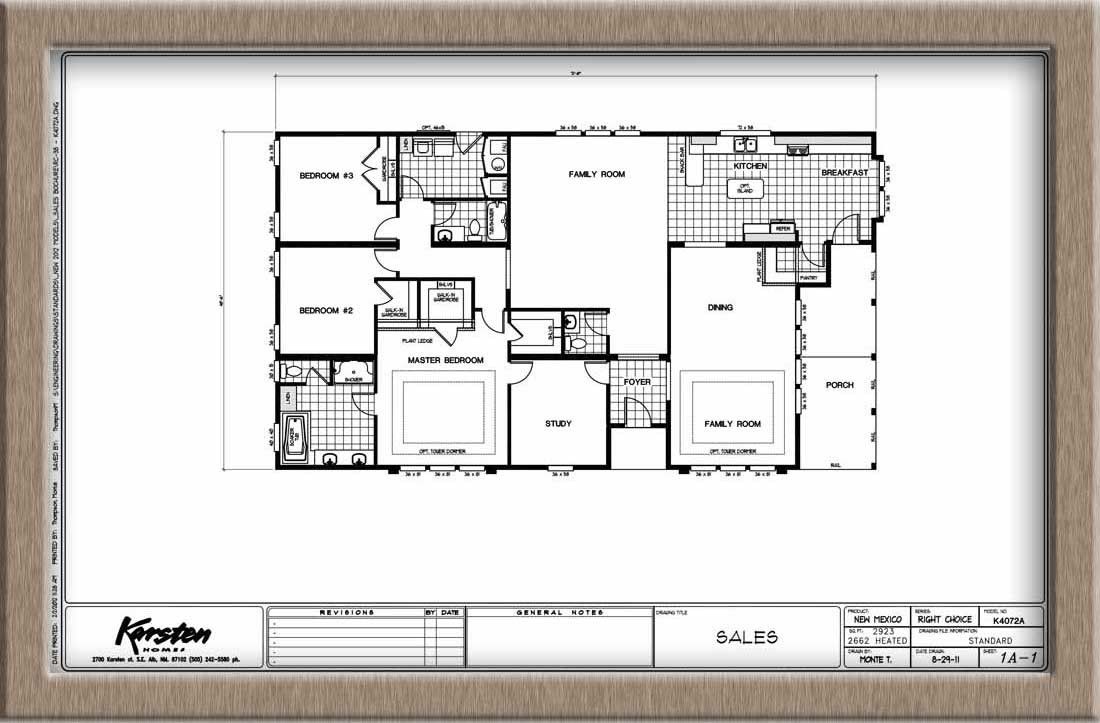 Homes Direct Modular Homes - Model K4072A - Floorplan