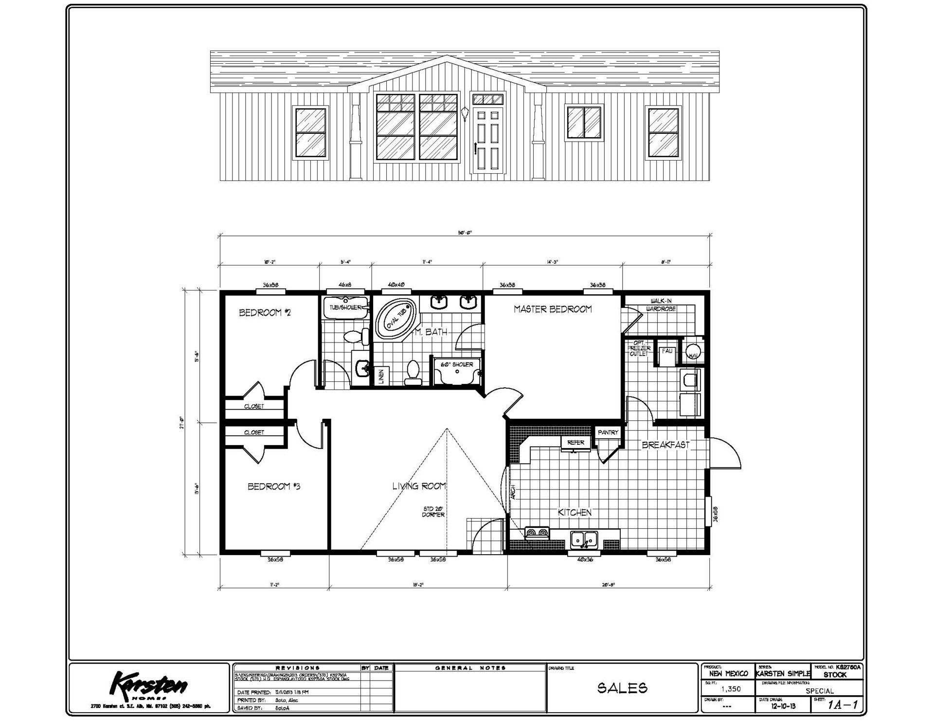 Homes Direct Modular Homes - Model KS2750A - Floorplan