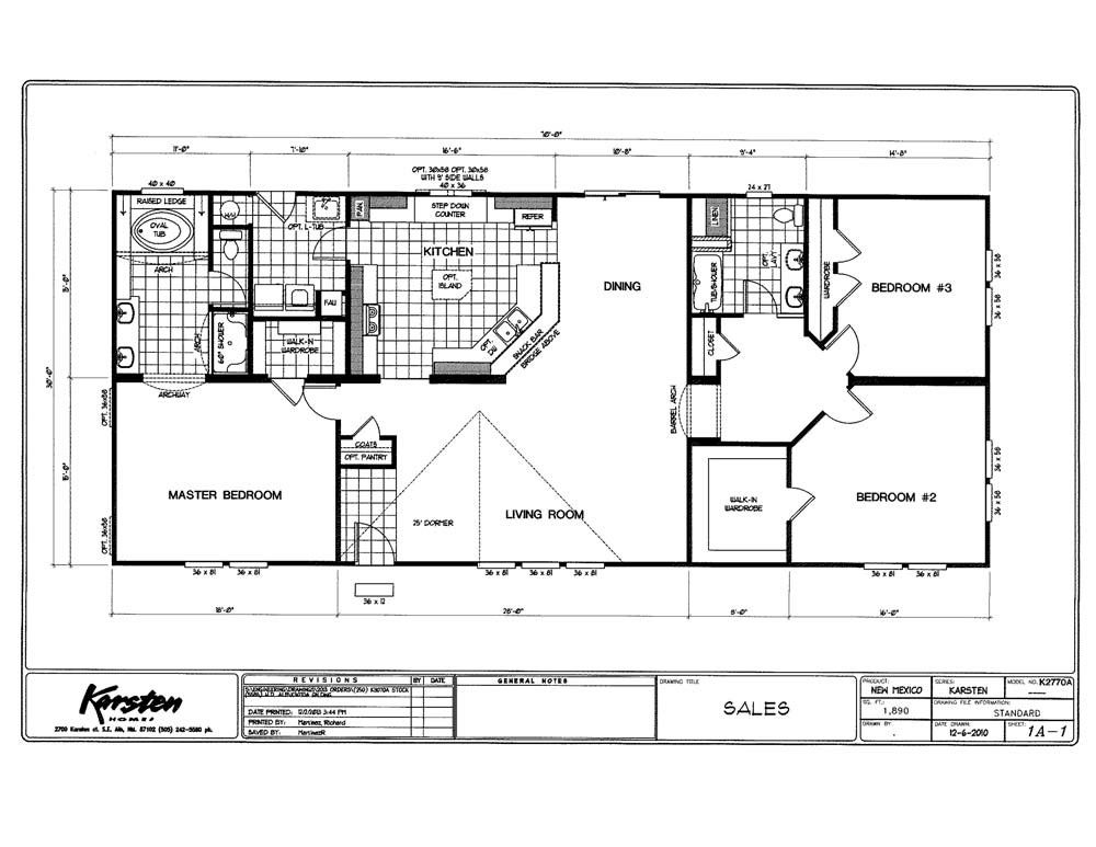 Homes Direct Modular Homes - Model K3070A - Floorplan