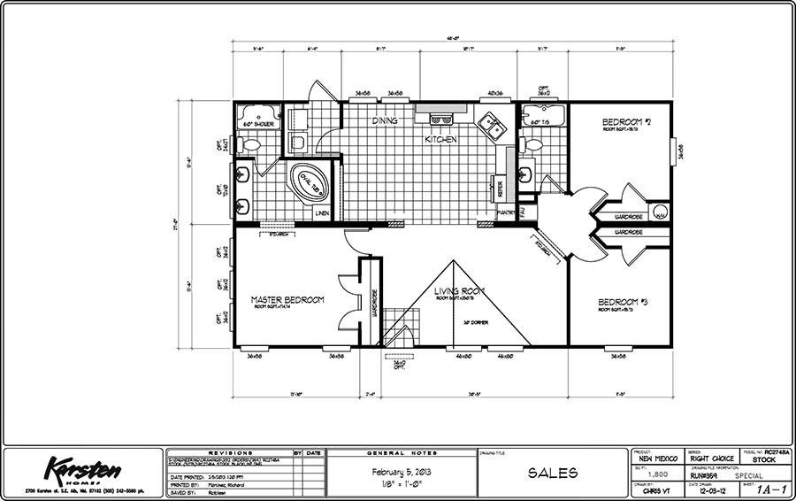 Homes Direct Modular Homes - Model RC2748A - Floorplan