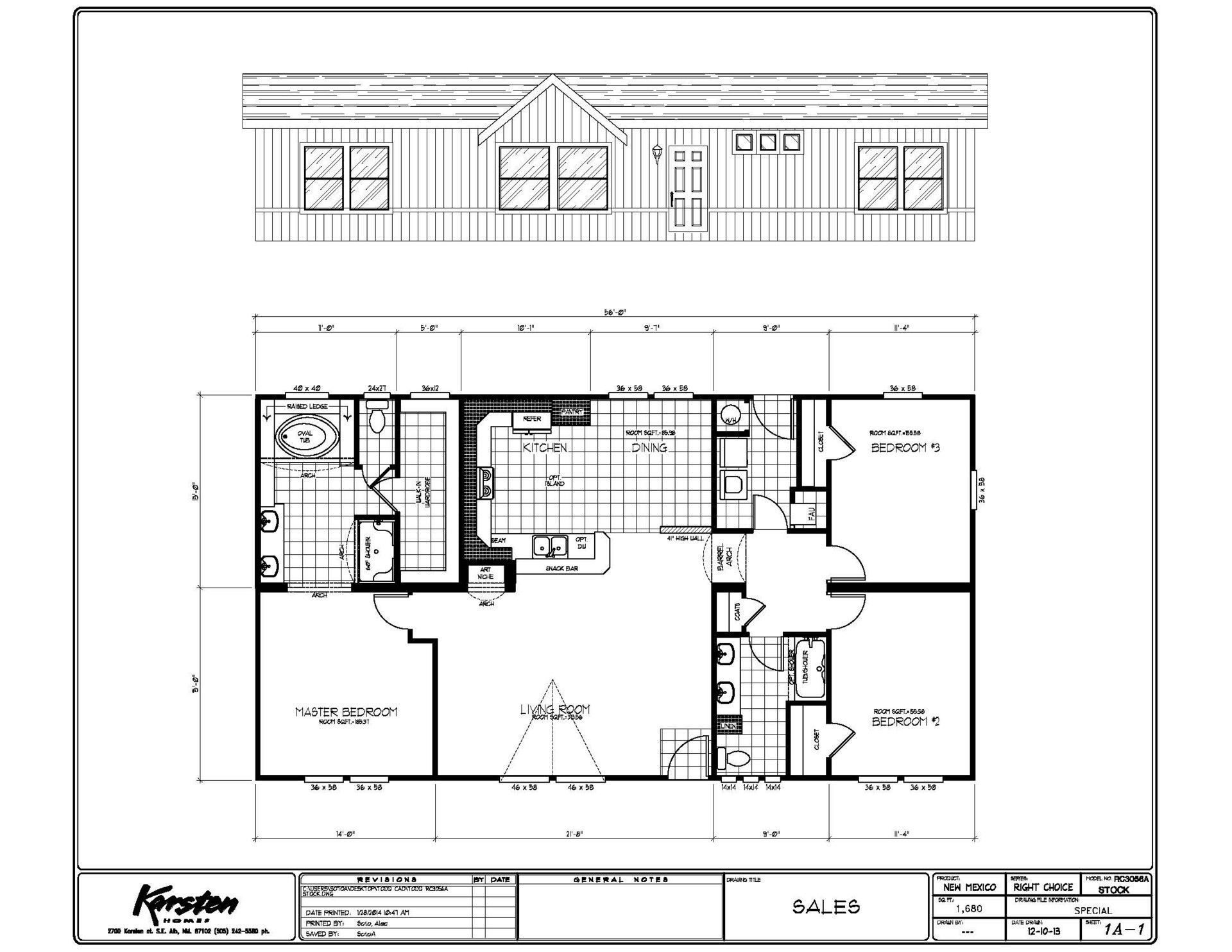 Homes Direct Modular Homes - Model RC3156A - Floorplan