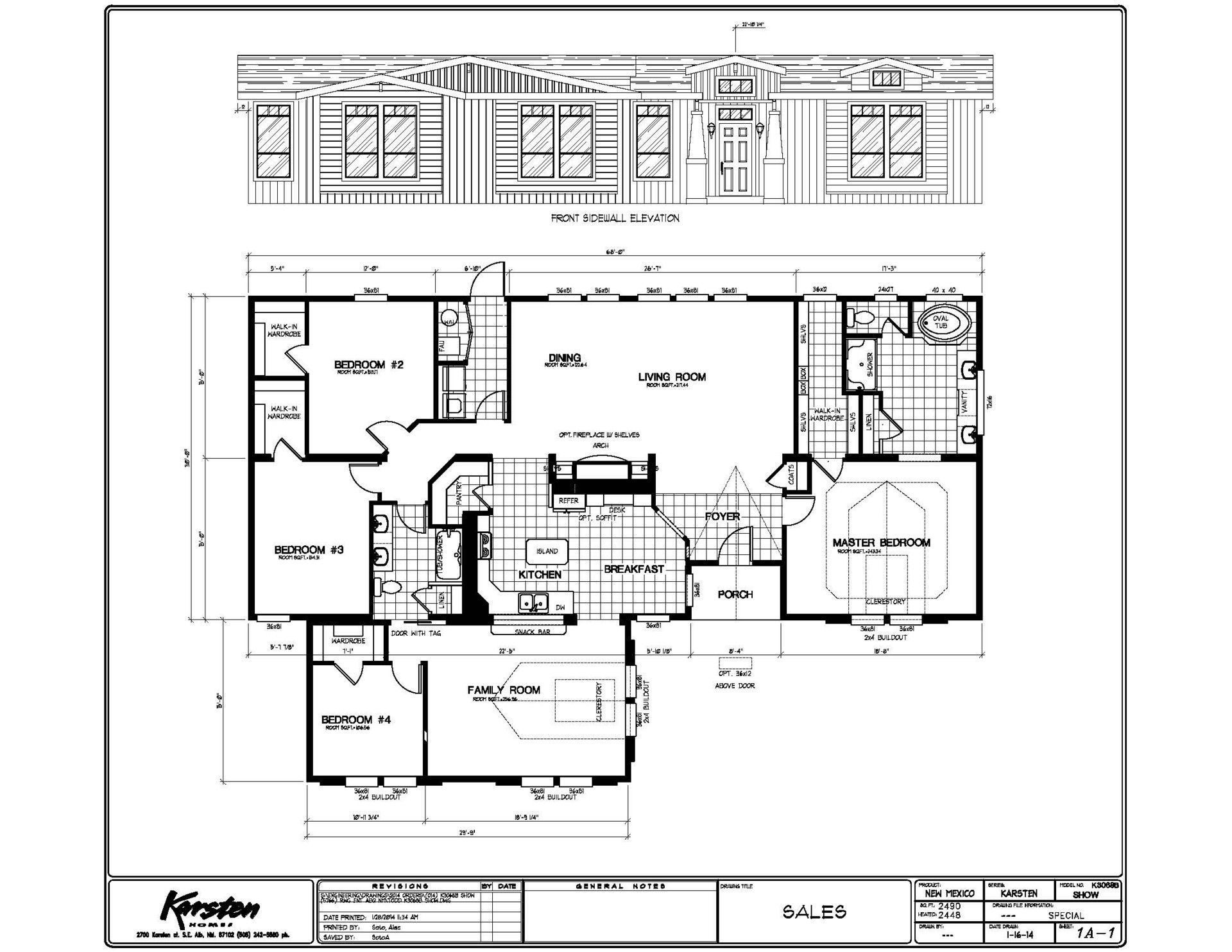 manufactured homes - model Karsten SF29 floor plan