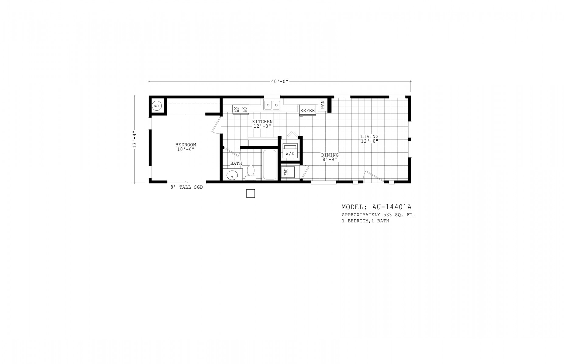 Homes Direct Modular Homes - Model AU14401A - Floorplan