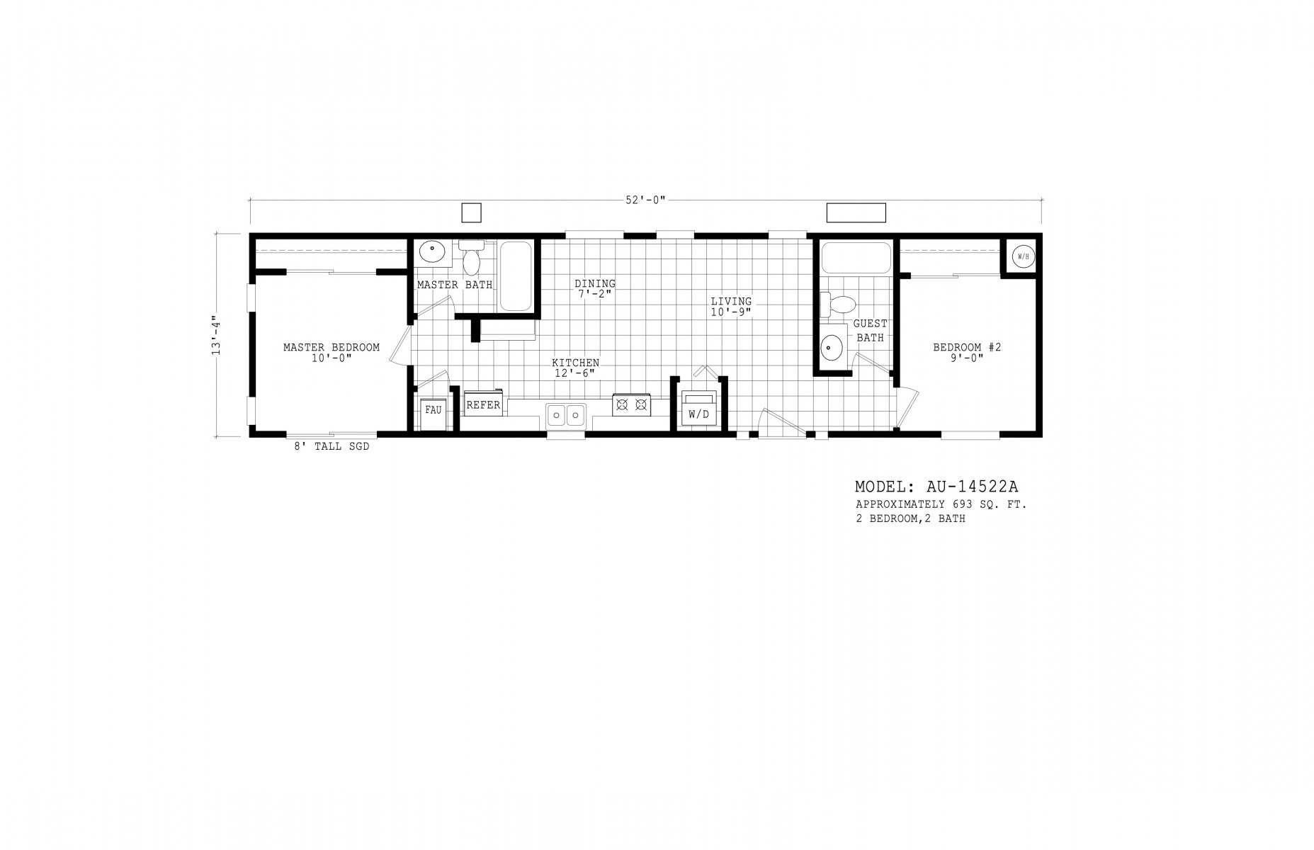 Homes Direct Modular Homes - Model AU14522A - Floorplan