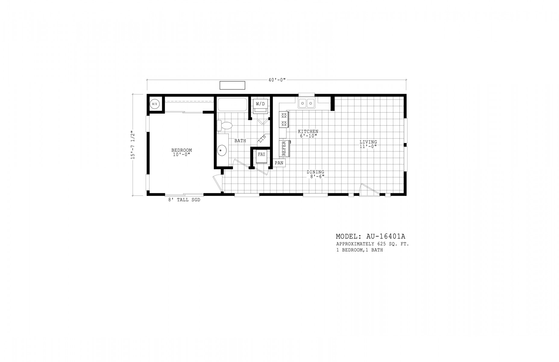 Homes Direct Modular Homes - Model AU16401A - Floorplan