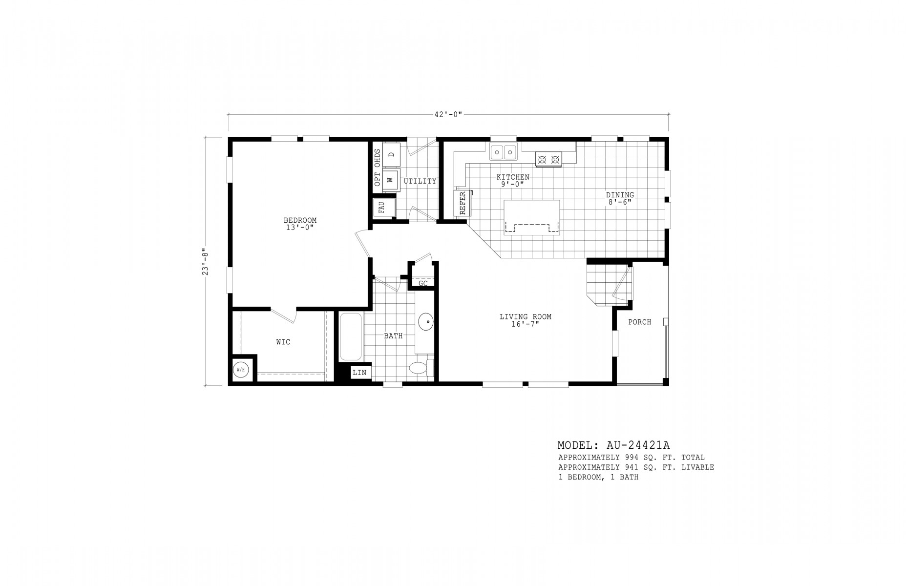 Homes Direct Modular Homes - Model AU24421A - Floorplan