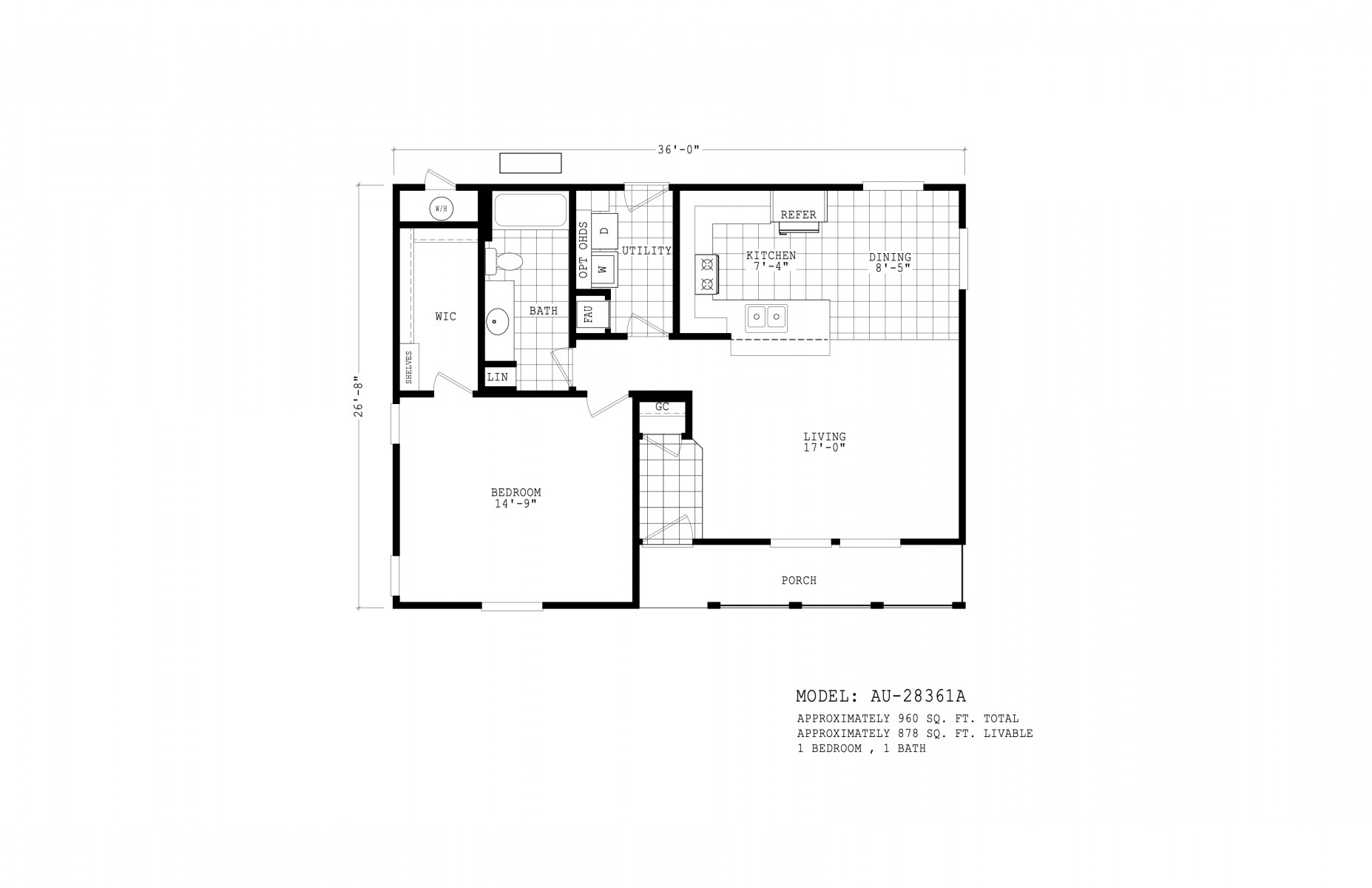 Homes Direct Modular Homes - Model AU28361A - Floorplan