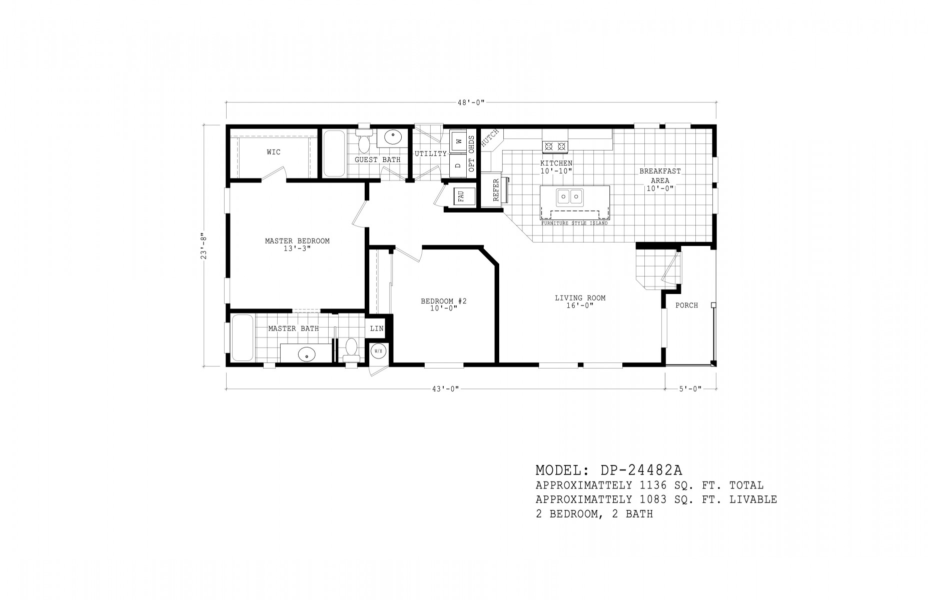 Homes Direct Modular Homes - Model DP24482A - Floorplan