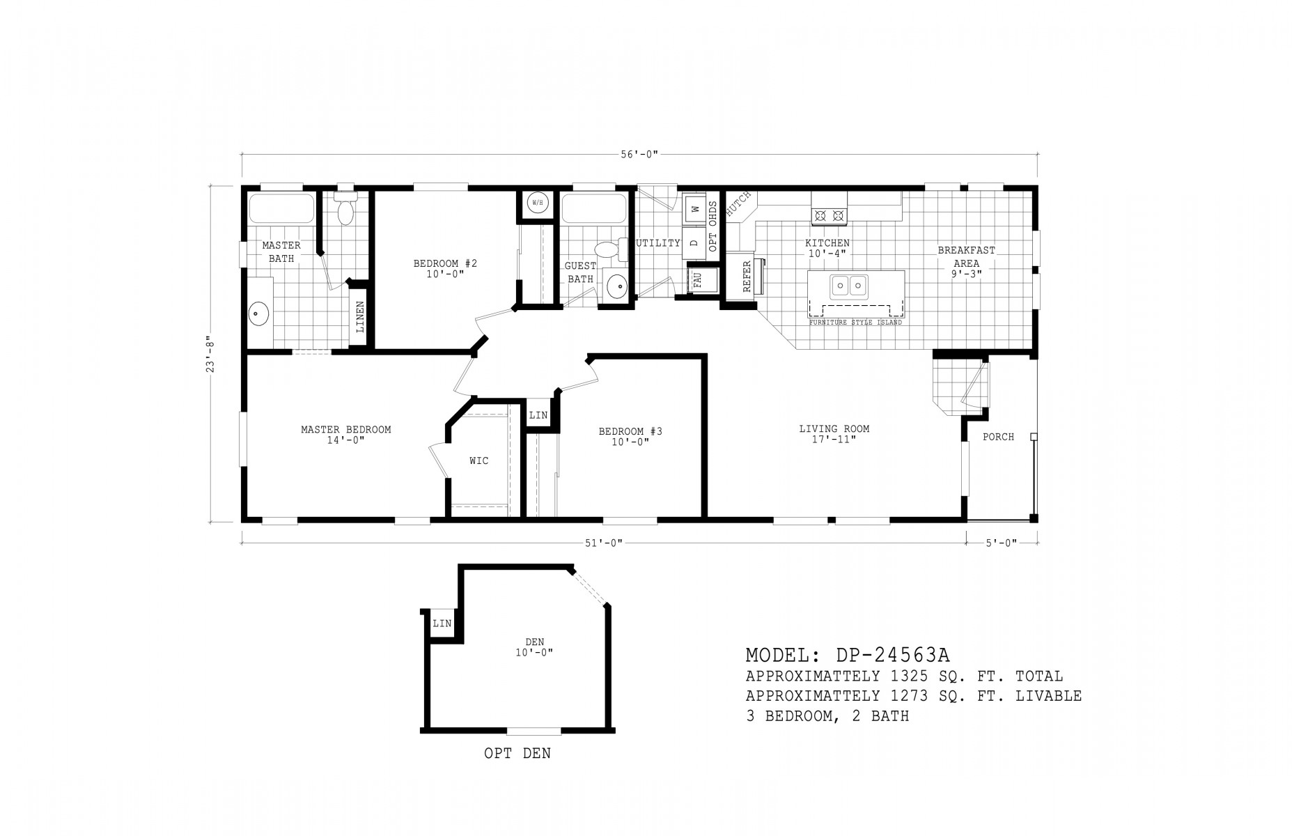 Homes Direct Modular Homes - Model DP24563A - Floorplan