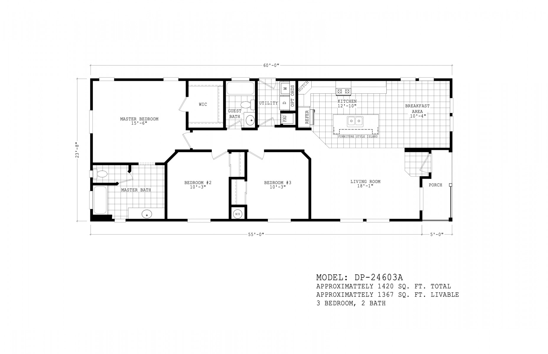 Homes Direct Modular Homes - Model DP24603A - Floorplan