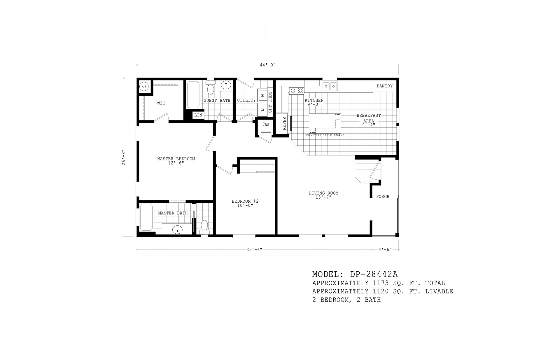 Homes Direct Modular Homes - Model DP28442A - Floorplan