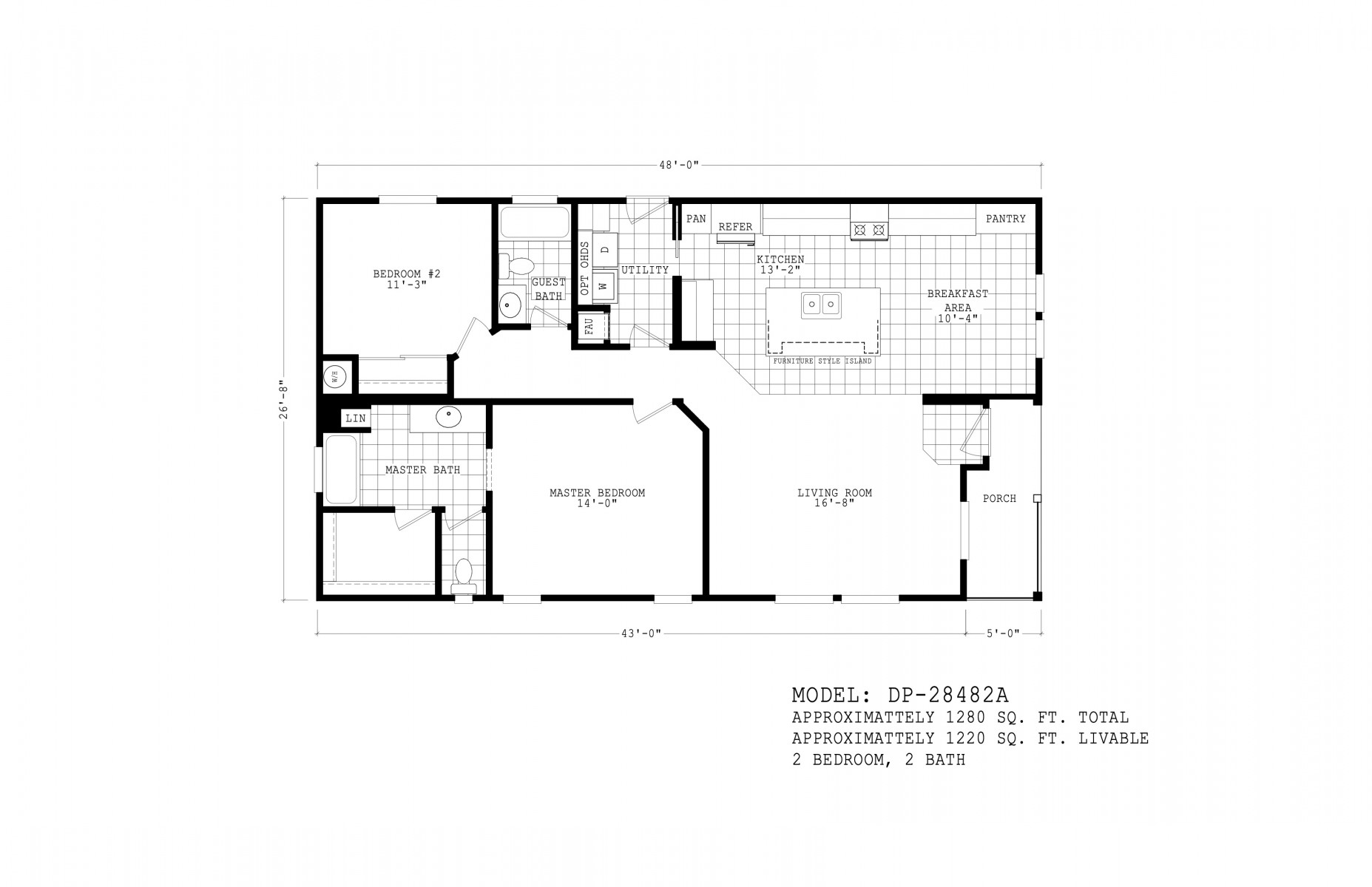 Homes Direct Modular Homes - Model DP28482A - Floorplan