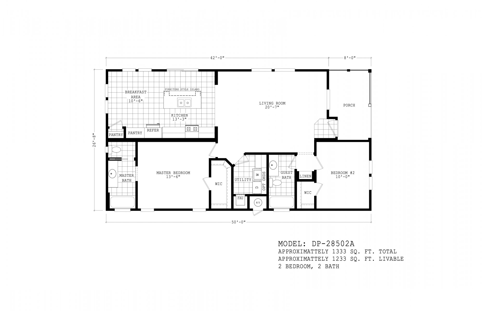 Homes Direct Modular Homes - Model DP28502A - Floorplan