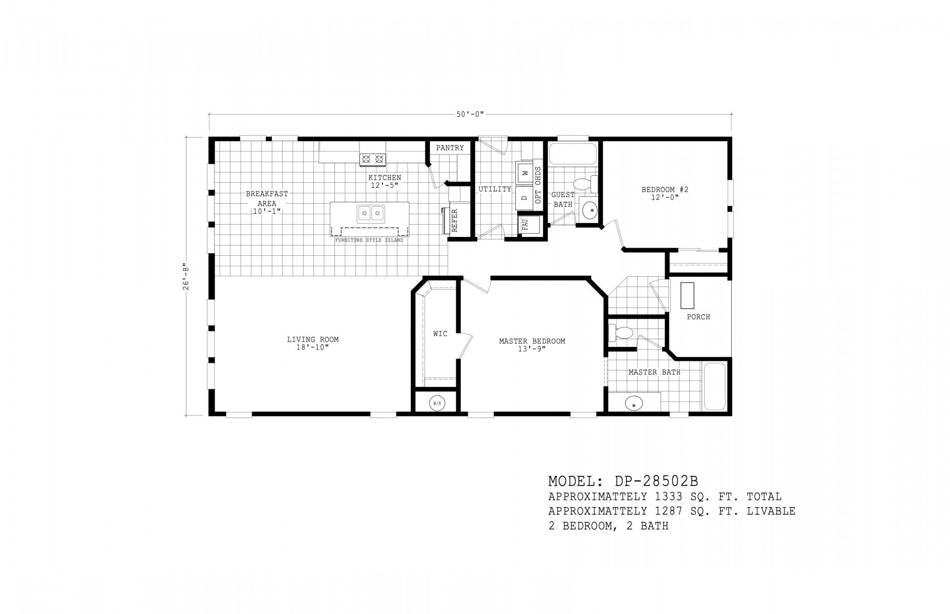 Homes Direct Modular Homes - Model DP28502B - Floorplan