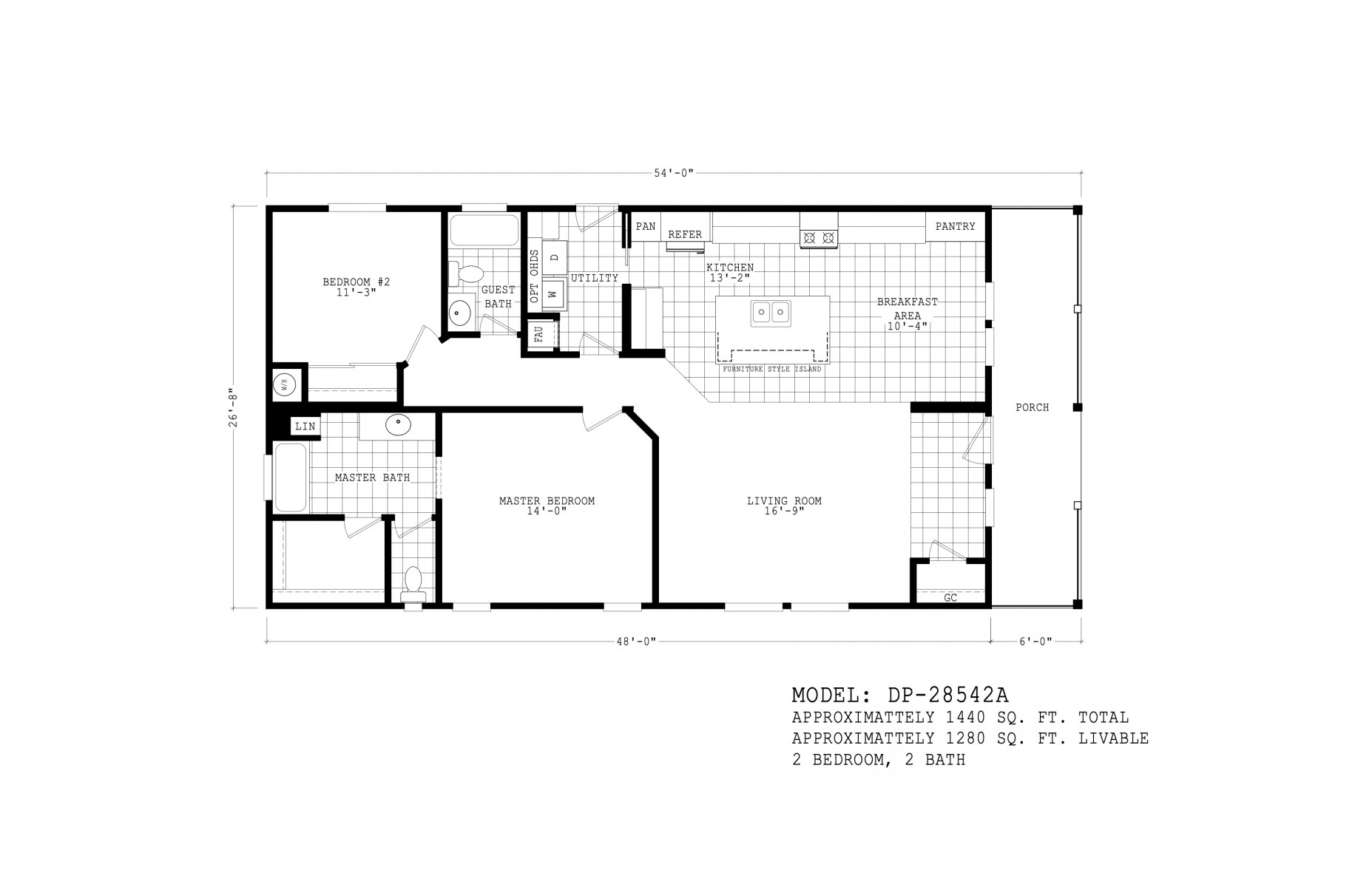 Homes Direct Modular Homes - Model DP28542A - Floorplan