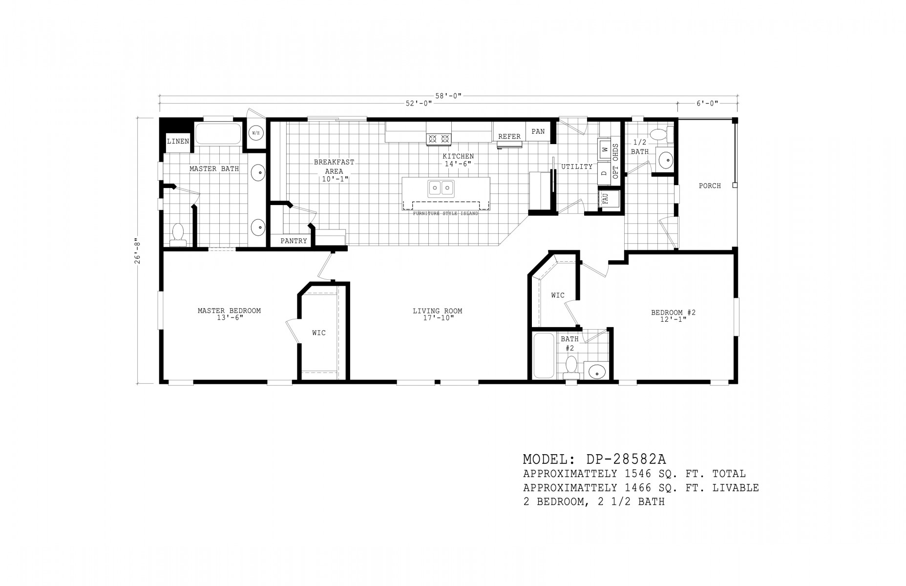 Homes Direct Modular Homes - Model DP28582A - Floorplan