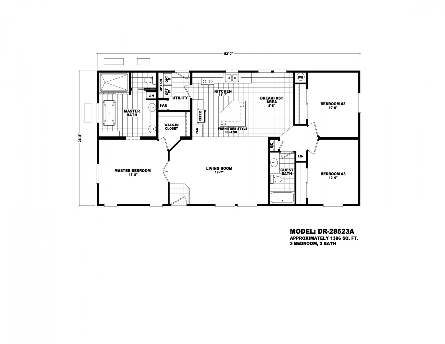 Homes Direct Modular Homes - Model DR28523A - Floorplan
