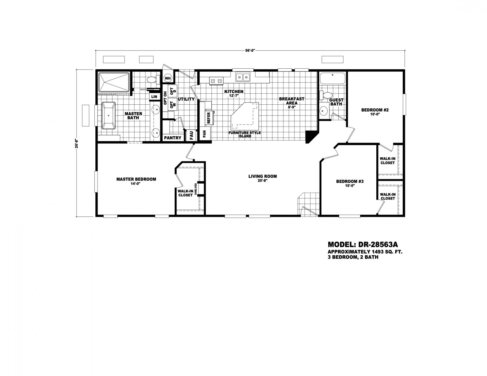 Homes Direct Modular Homes - Model DR28563A - Floorplan