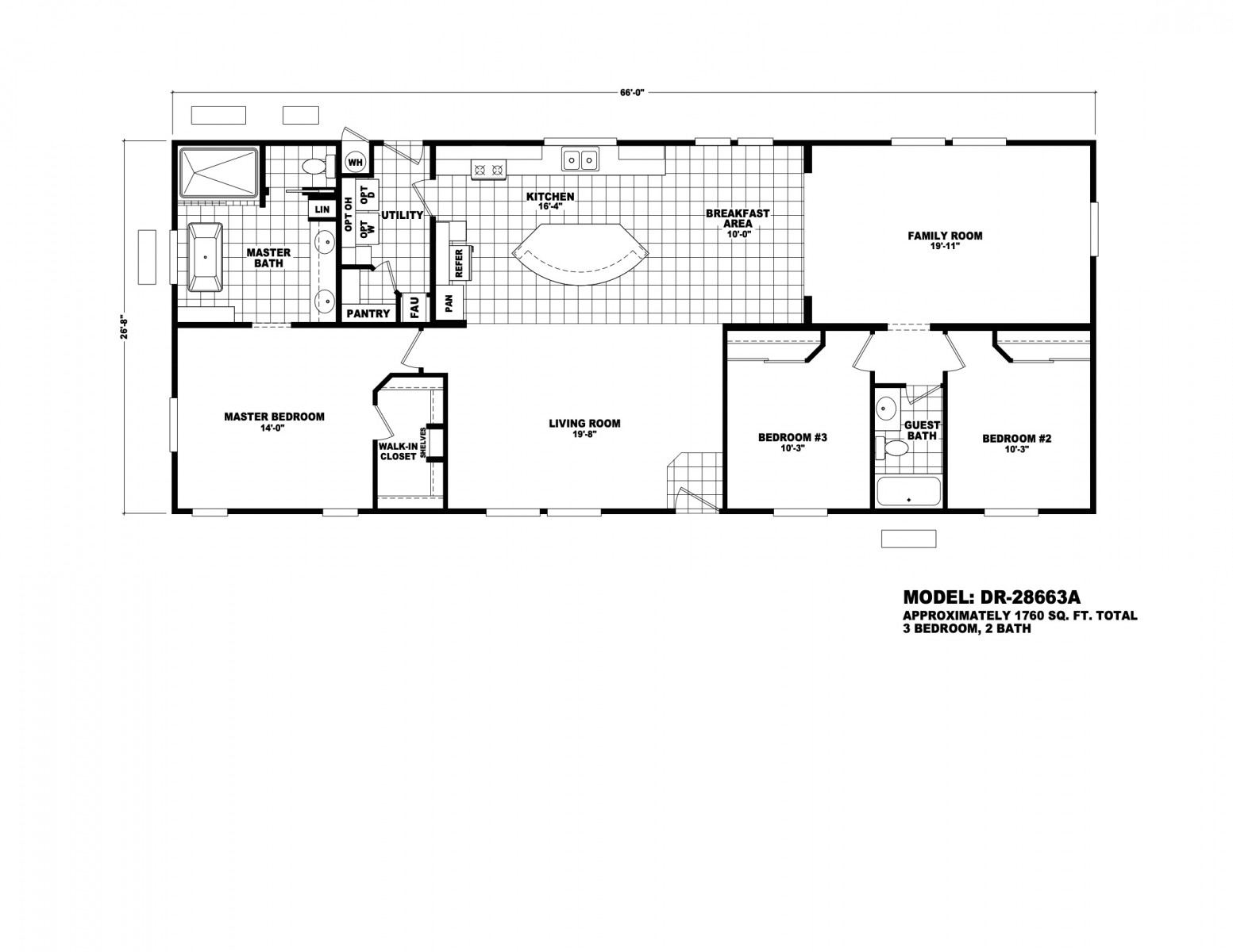 Homes Direct Modular Homes - Model DR28663A - Floorplan