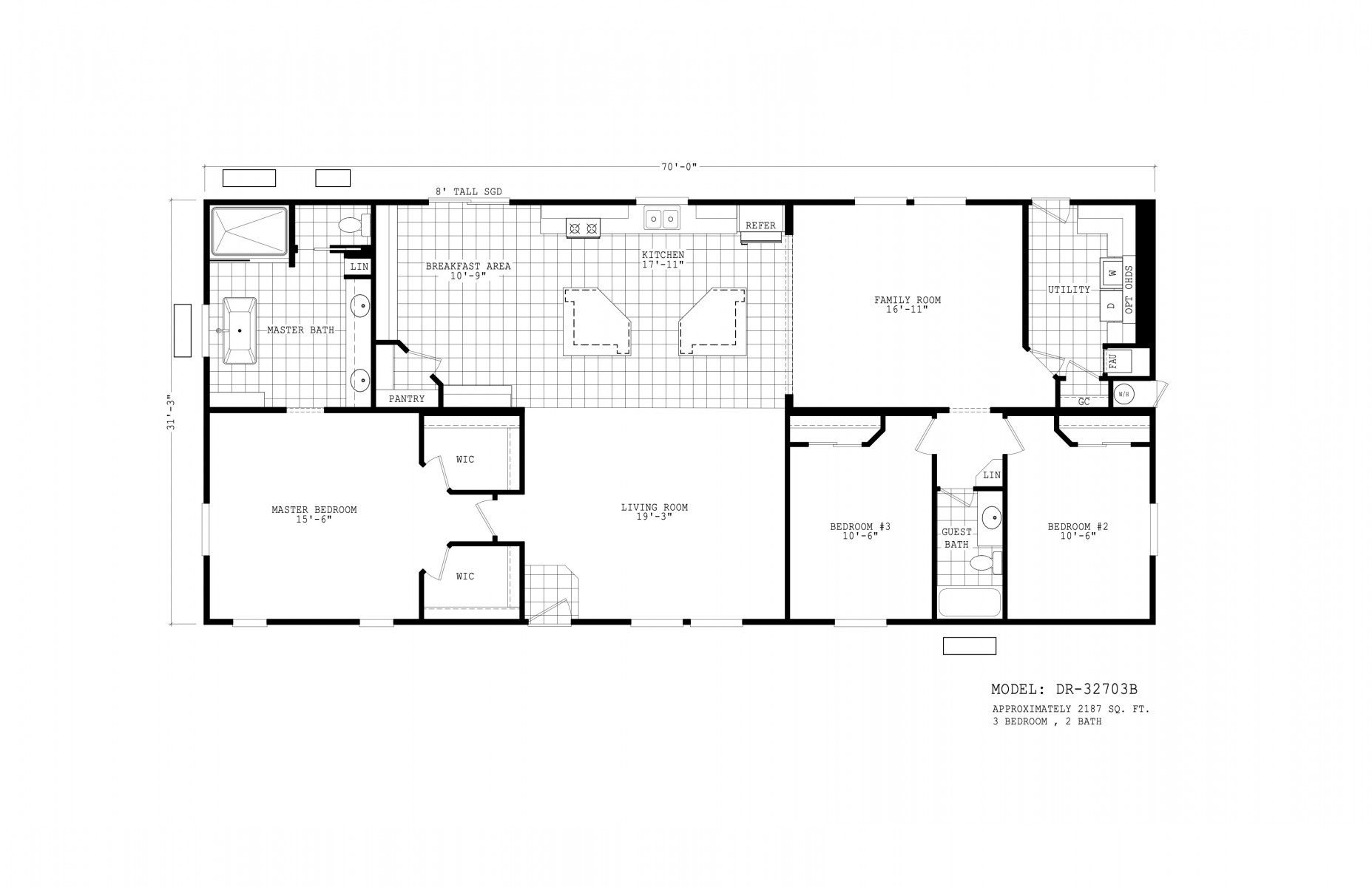 Homes Direct Modular Homes - Model DR32703B - Floorplan