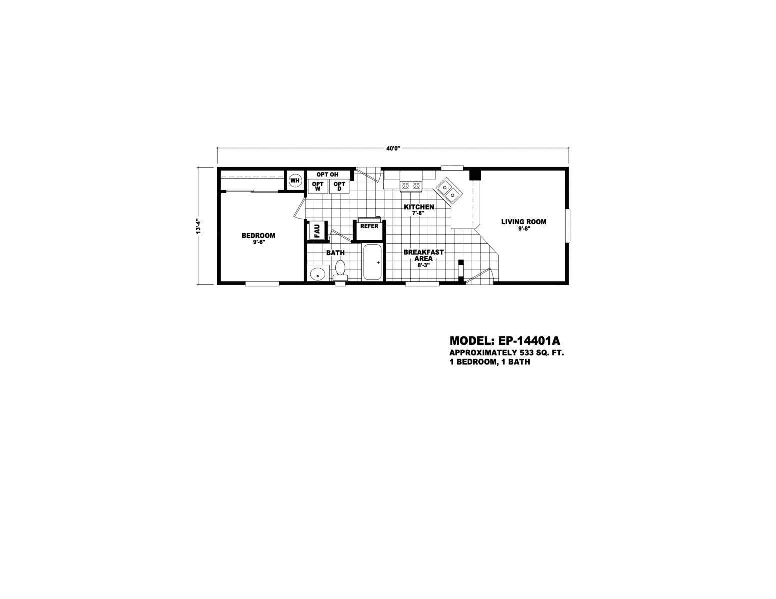 Homes Direct Modular Homes - Model EP16401A - Floorplan