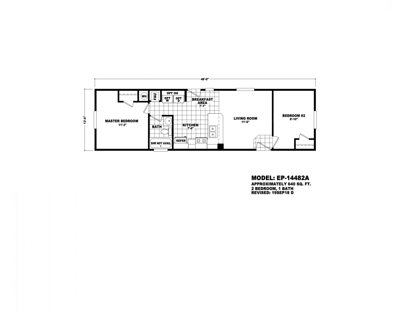 Homes Direct Modular Homes - Model EP14482A - Floorplan