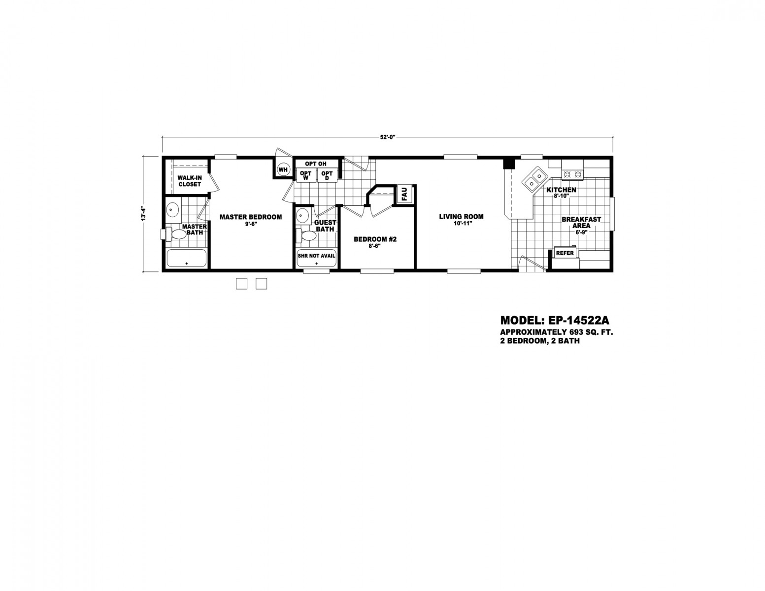 Homes Direct Modular Homes - Model EP14522A - Floorplan