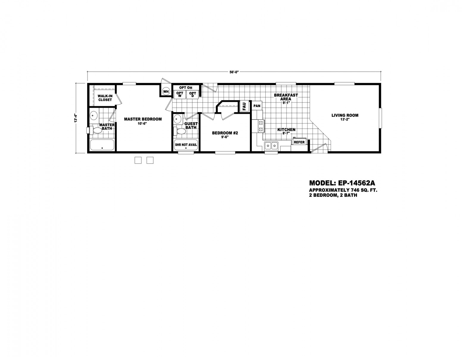 Homes Direct Modular Homes - Model EP14562A - Floorplan