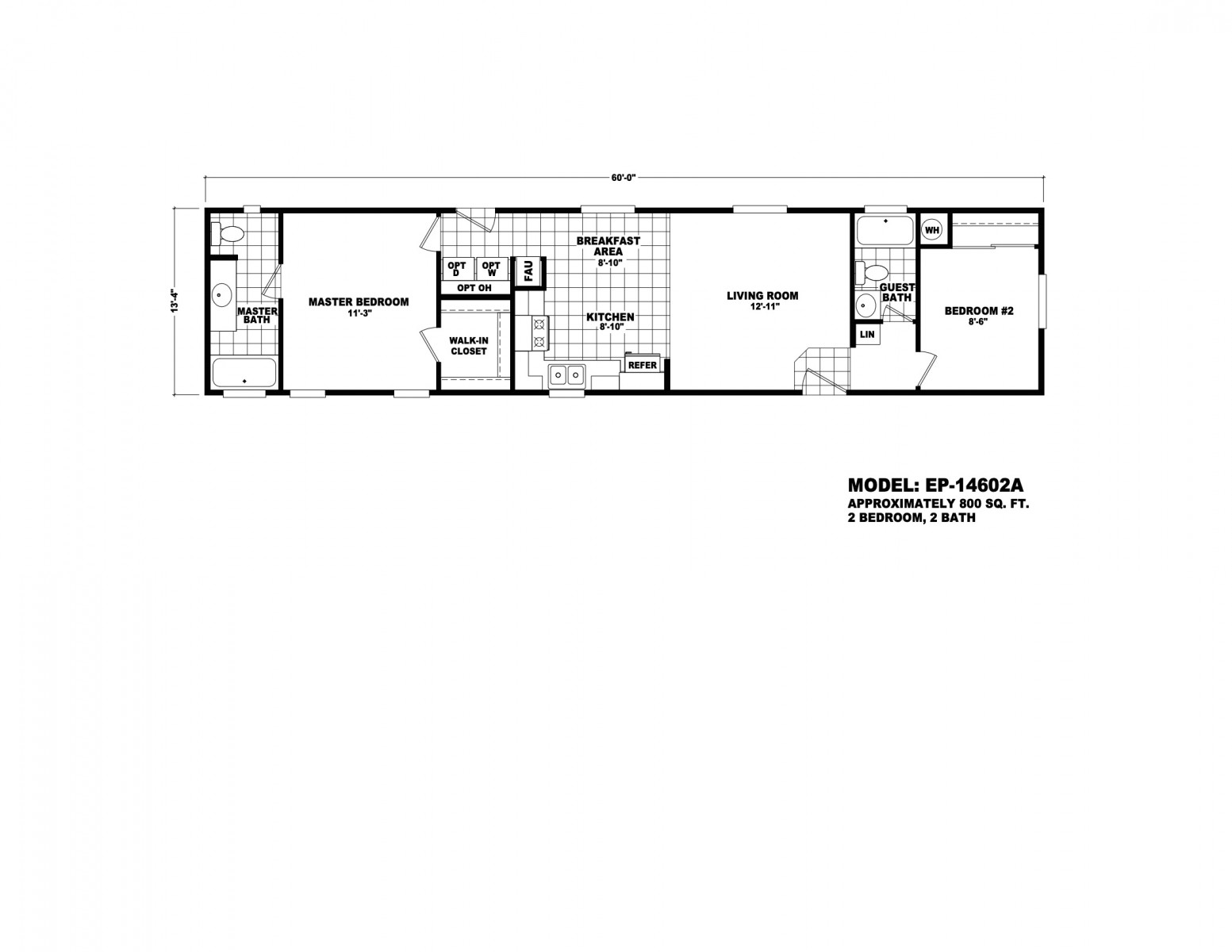 Homes Direct Modular Homes - Model EP14602A - Floorplan