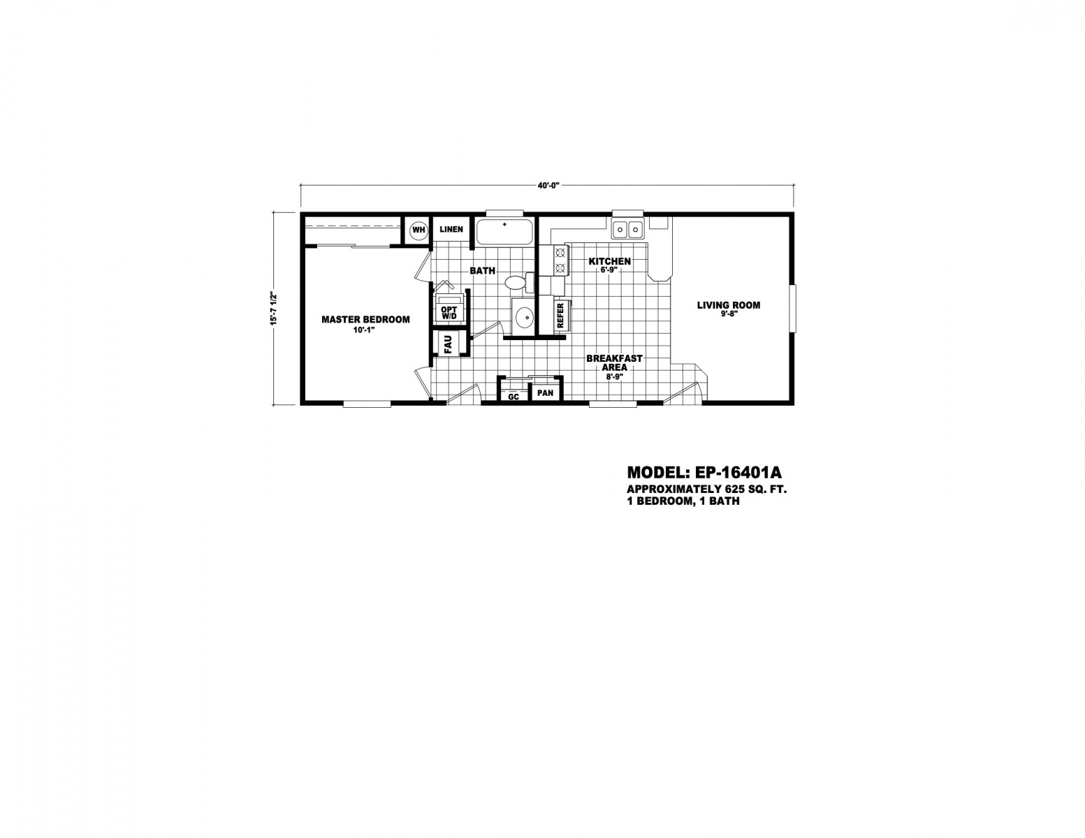 Homes Direct Modular Homes - Model EP16401A - Floorplan