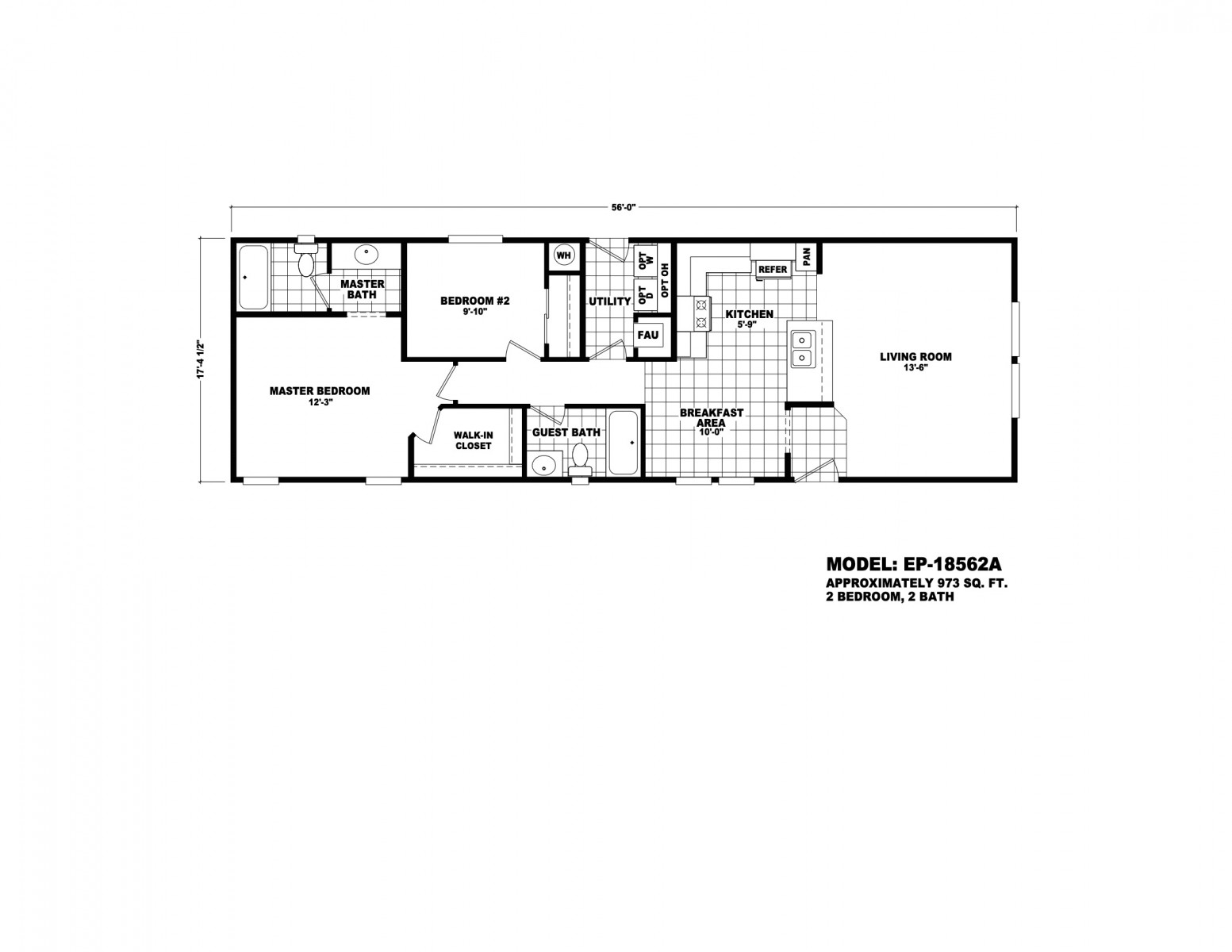 Homes Direct Modular Homes - Model EP18562A - Floorplan