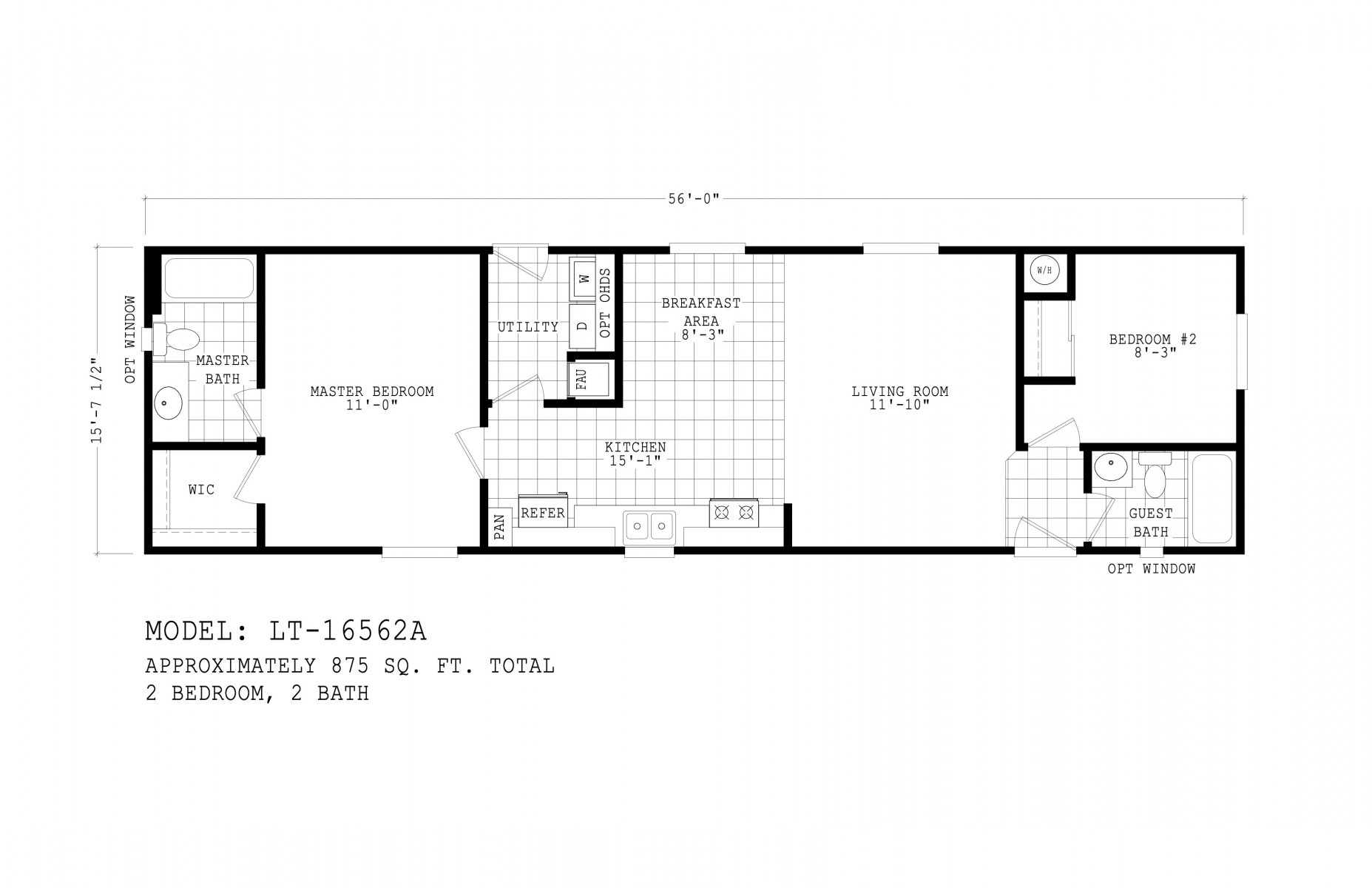 Homes Direct Modular Homes - Model LT16562A - Floorplan