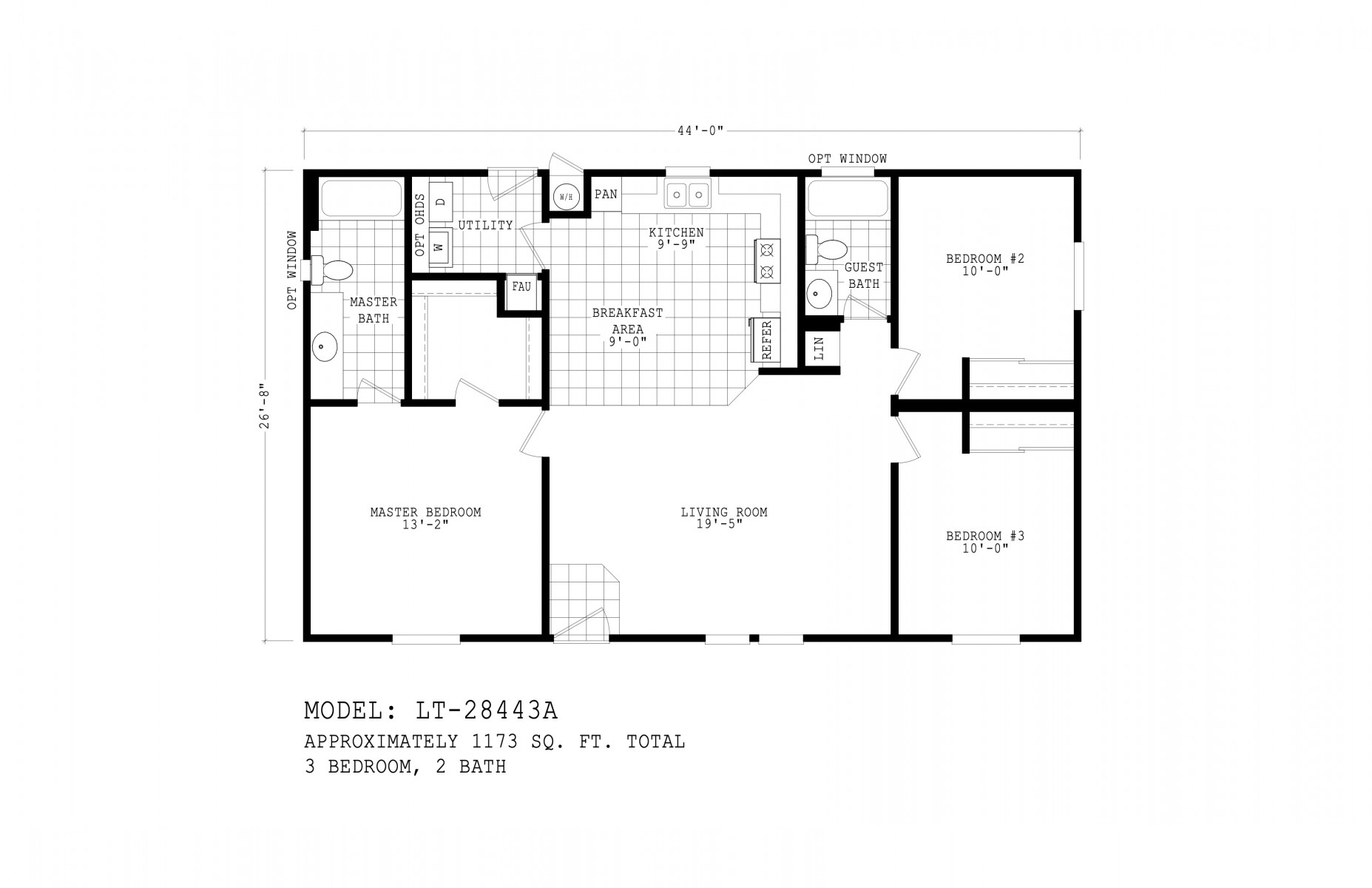 Homes Direct Modular Homes - Model LT28443A - Floorplan