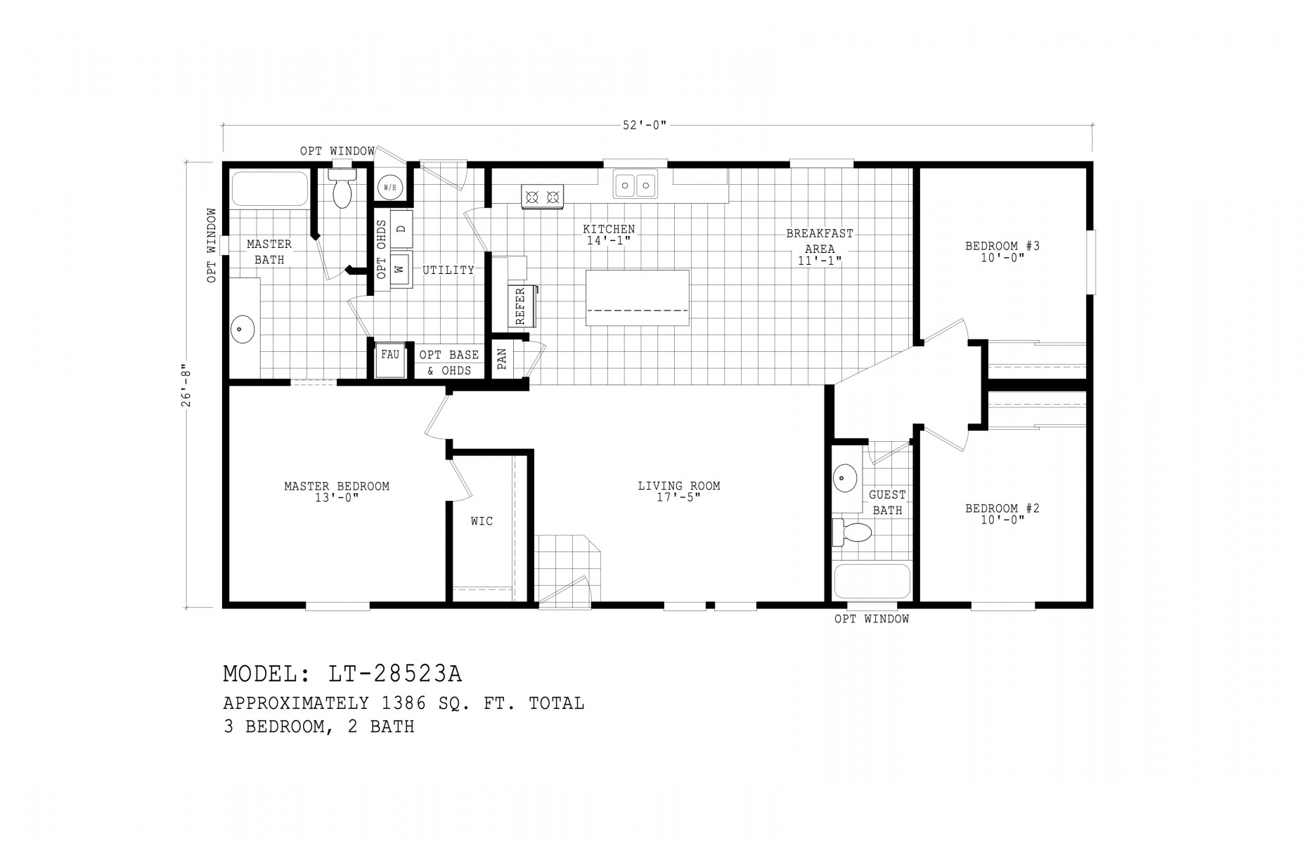 Homes Direct Modular Homes - Model LT28523A - Floorplan