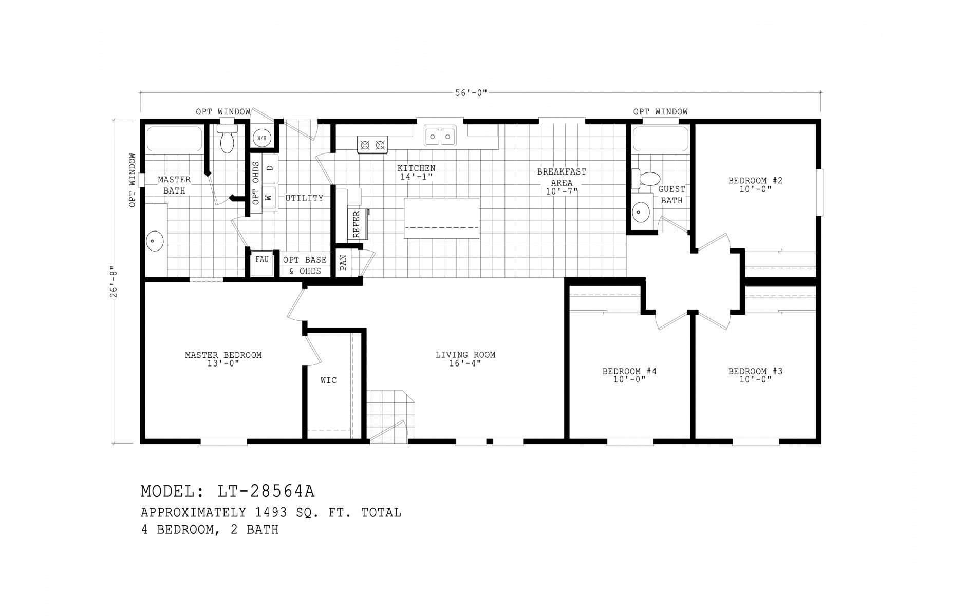 Homes Direct Modular Homes - Model LT28564A - Floorplan