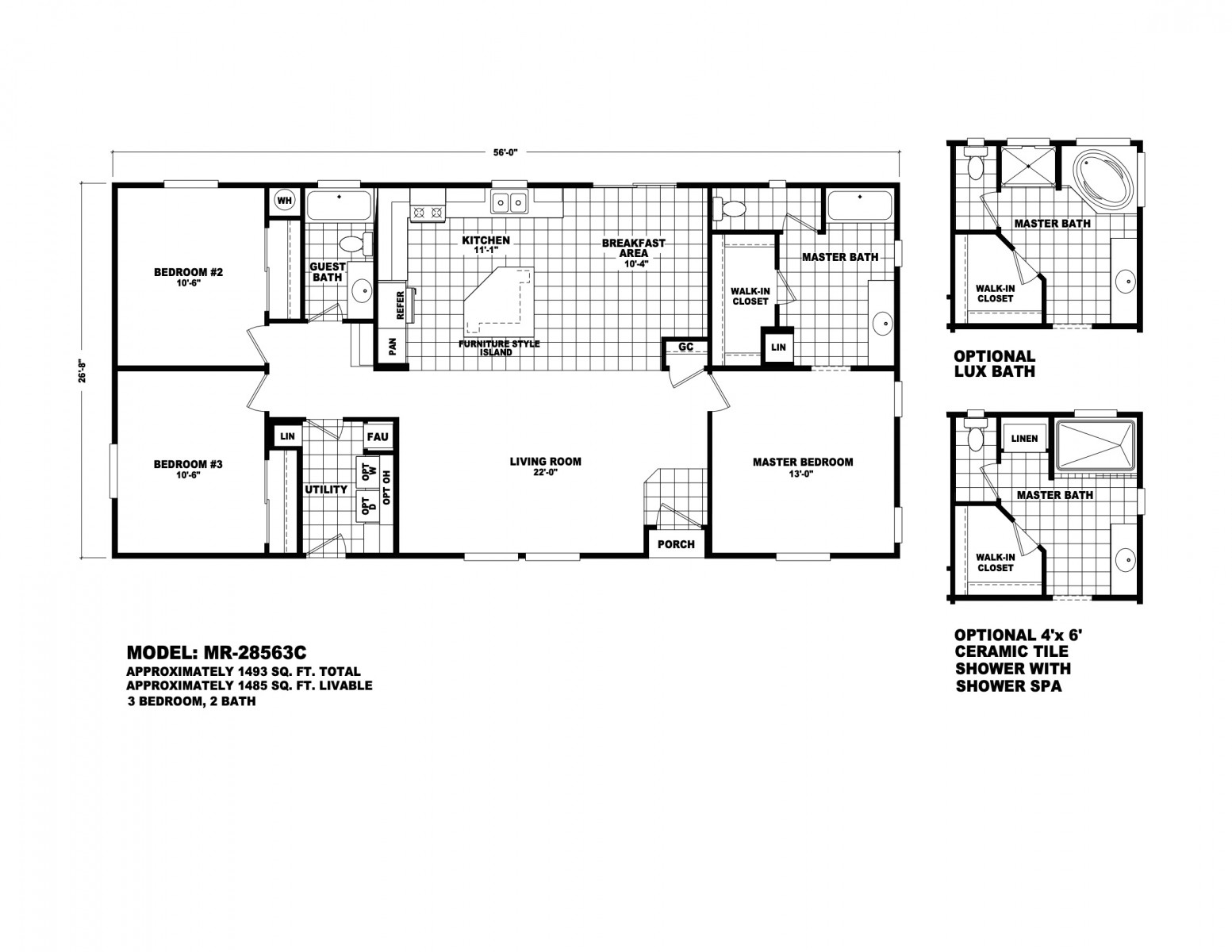 Homes Direct Modular Homes - Model MR28563C - Floorplan
