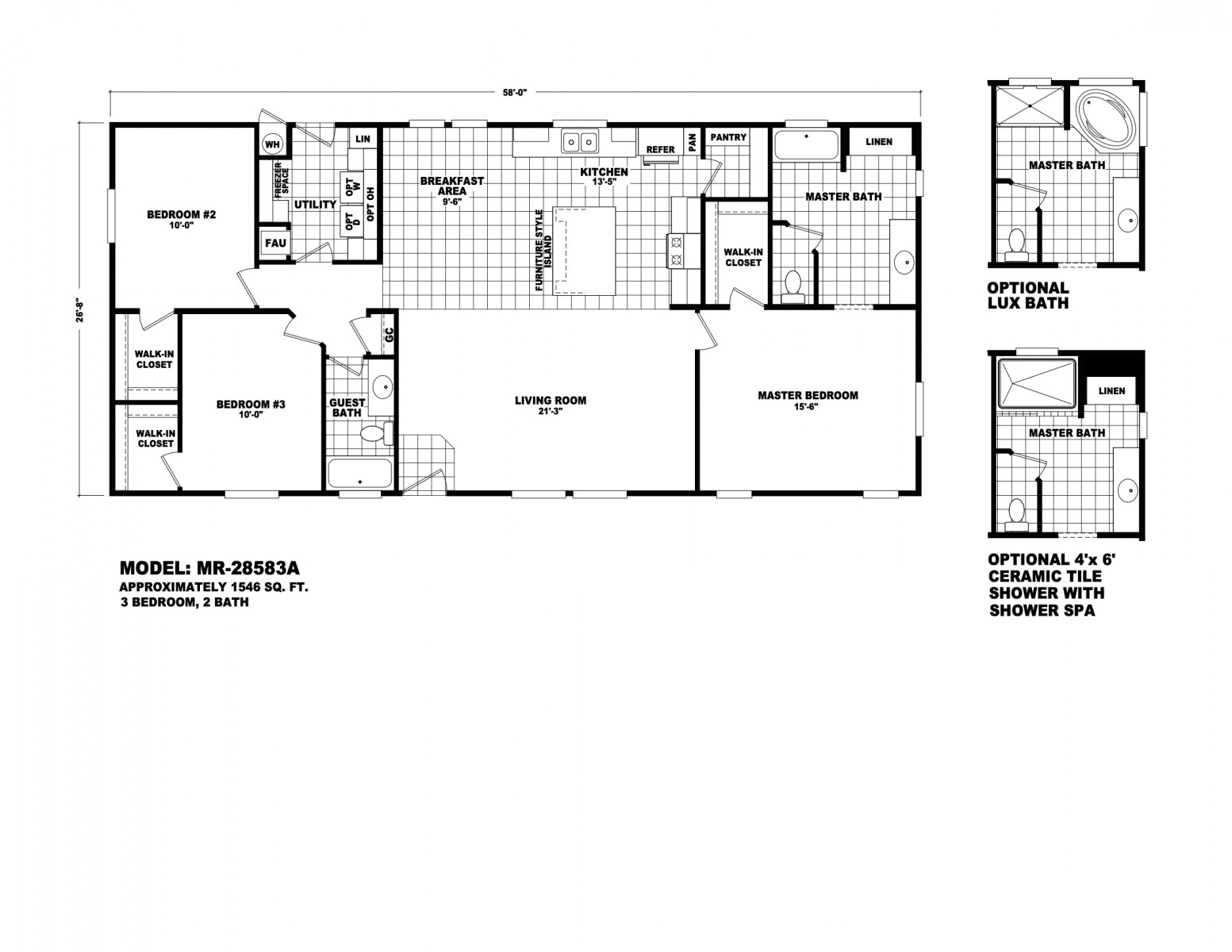 Homes Direct Modular Homes - Model MR28583A - Floorplan