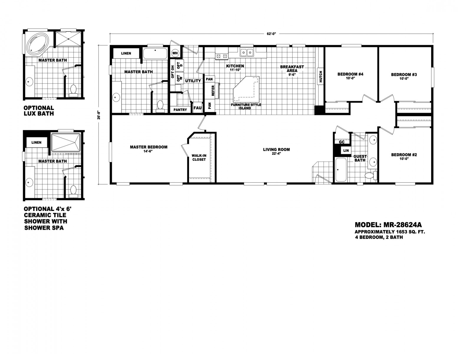 Homes Direct Modular Homes - Model MR28624A - Floorplan