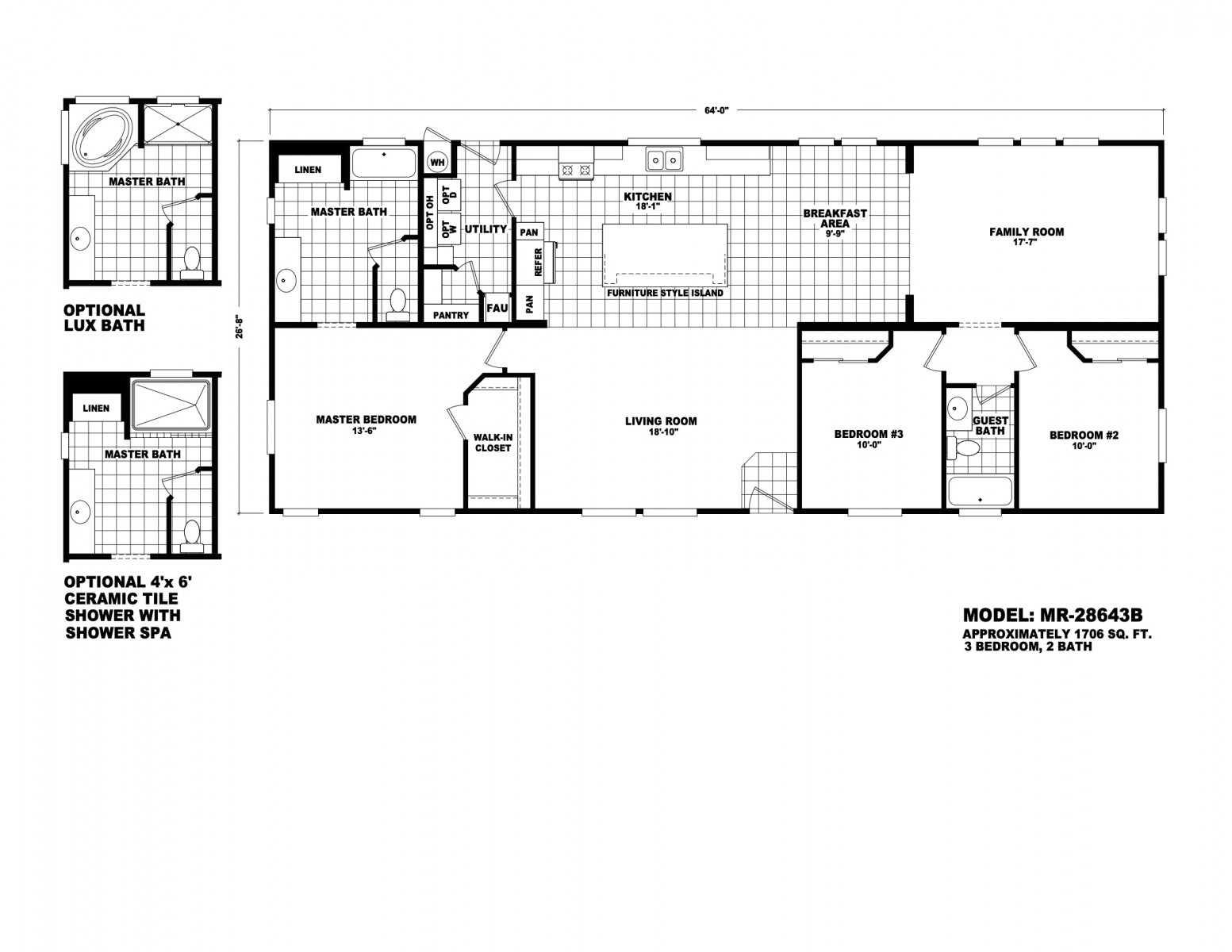 Homes Direct Modular Homes - Model MR28643B - Floorplan